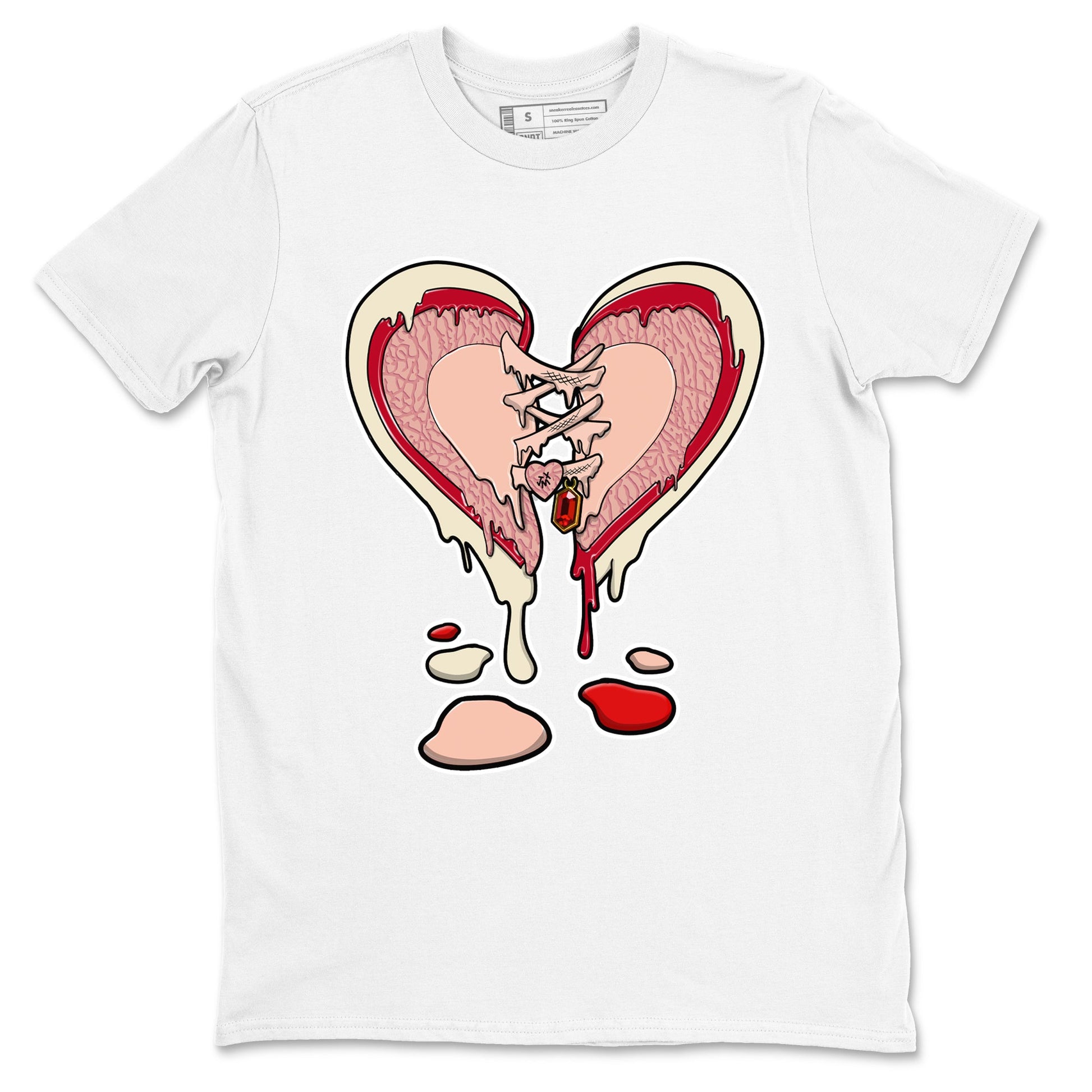 3s Valentines Day tee to match jordans Melting Heart sneaker match tees Air Jordan 3 "Treat Yourself" Washed Coral special Valentine's Day Gift SNRT Sneaker Tees Graphic Tee White 2 shirts