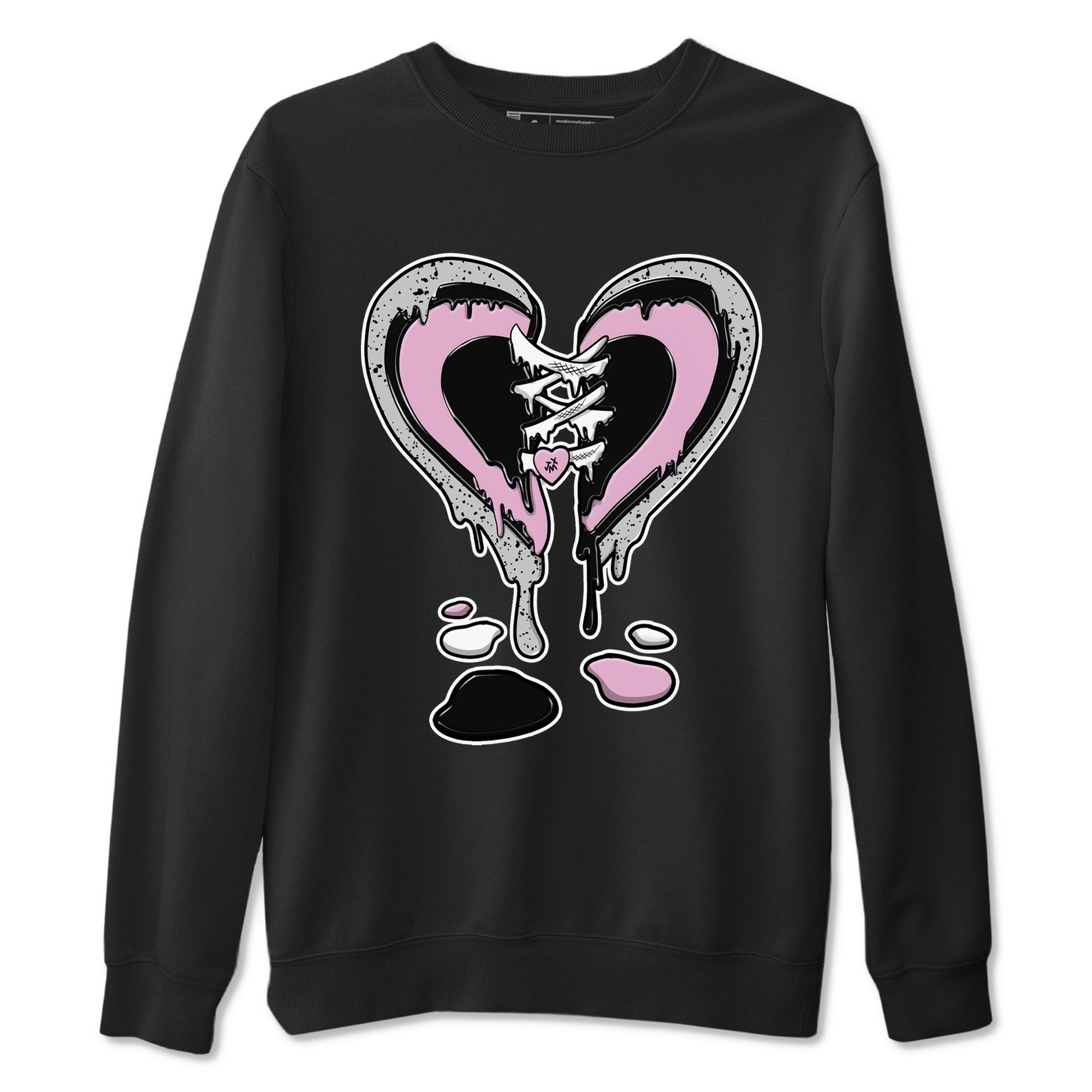 4s Retro Orchid shirts to match jordans Melting Heart sneaker match tees Air Jordan 4 WMNS Orchid match shoes to clothes SNRT Sneaker Tees unisex cotton Black 2 shirts