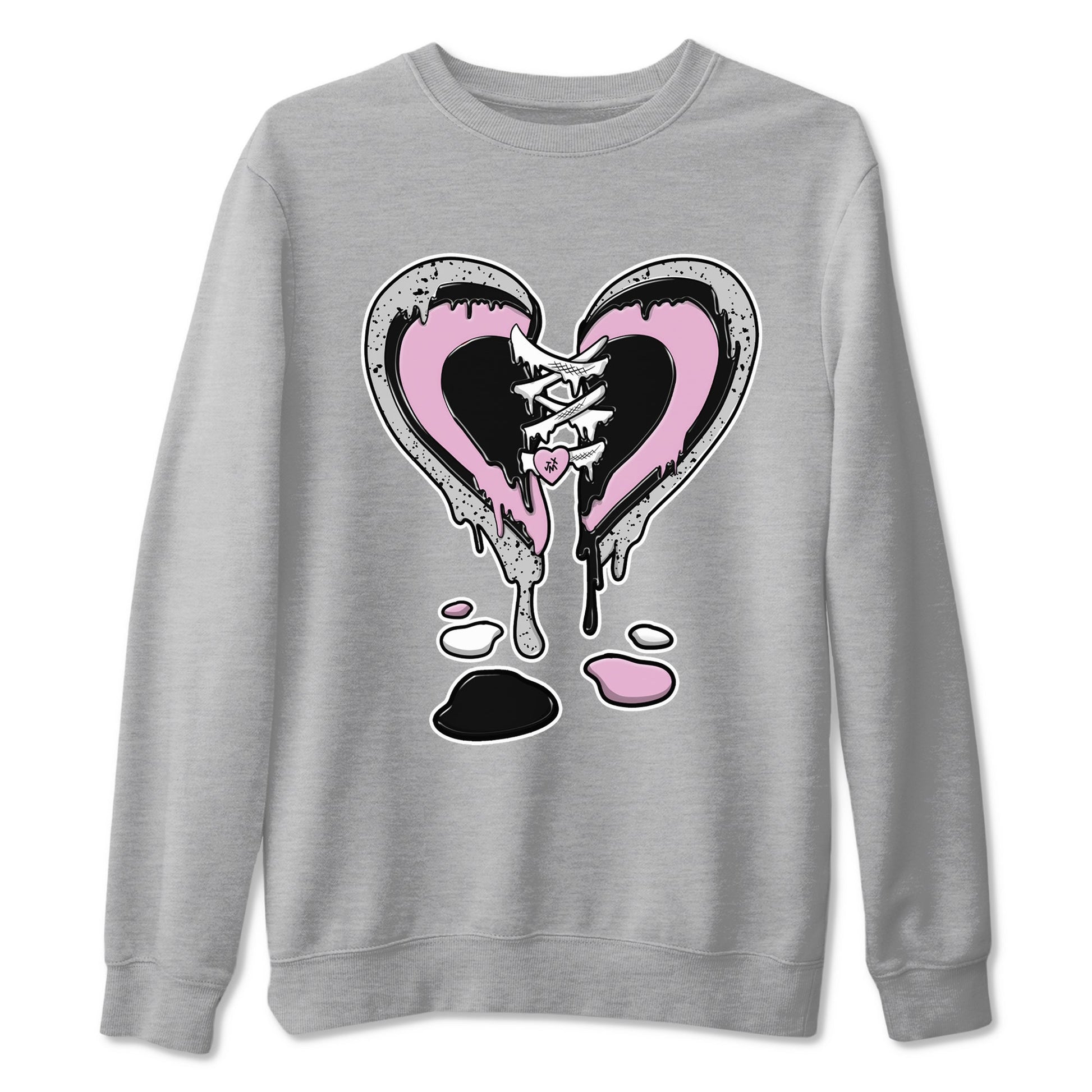 4s Retro Orchid shirts to match jordans Melting Heart sneaker match tees Air Jordan 4 WMNS Orchid match shoes to clothes SNRT Sneaker Tees unisex cotton Heather Grey 2 shirts