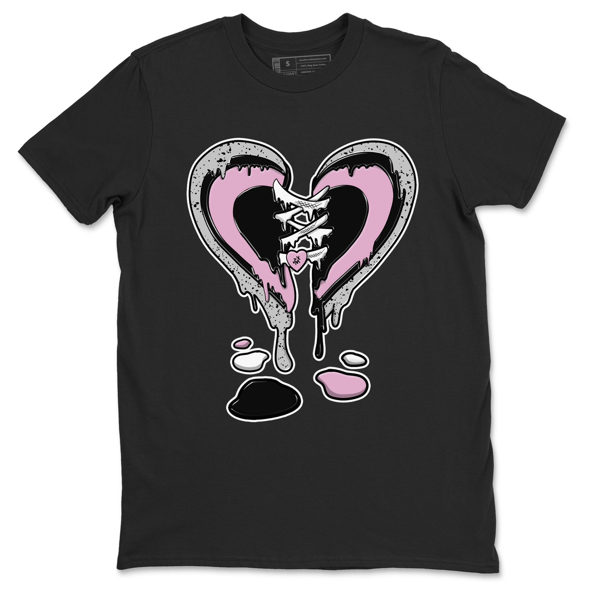 4s Retro Orchid shirts to match jordans Melting Heart sneaker match tees Air Jordan 4 WMNS Orchid match shoes to clothes SNRT Sneaker Tees unisex cotton Black 2 shirts