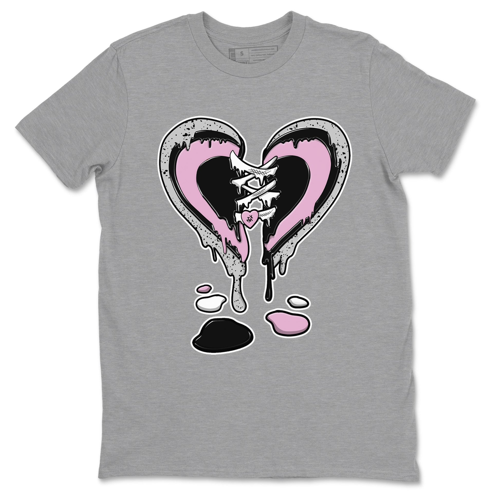 4s Retro Orchid shirts to match jordans Melting Heart sneaker match tees Air Jordan 4 WMNS Orchid match shoes to clothes SNRT Sneaker Tees unisex cotton Heather Grey 2 shirts