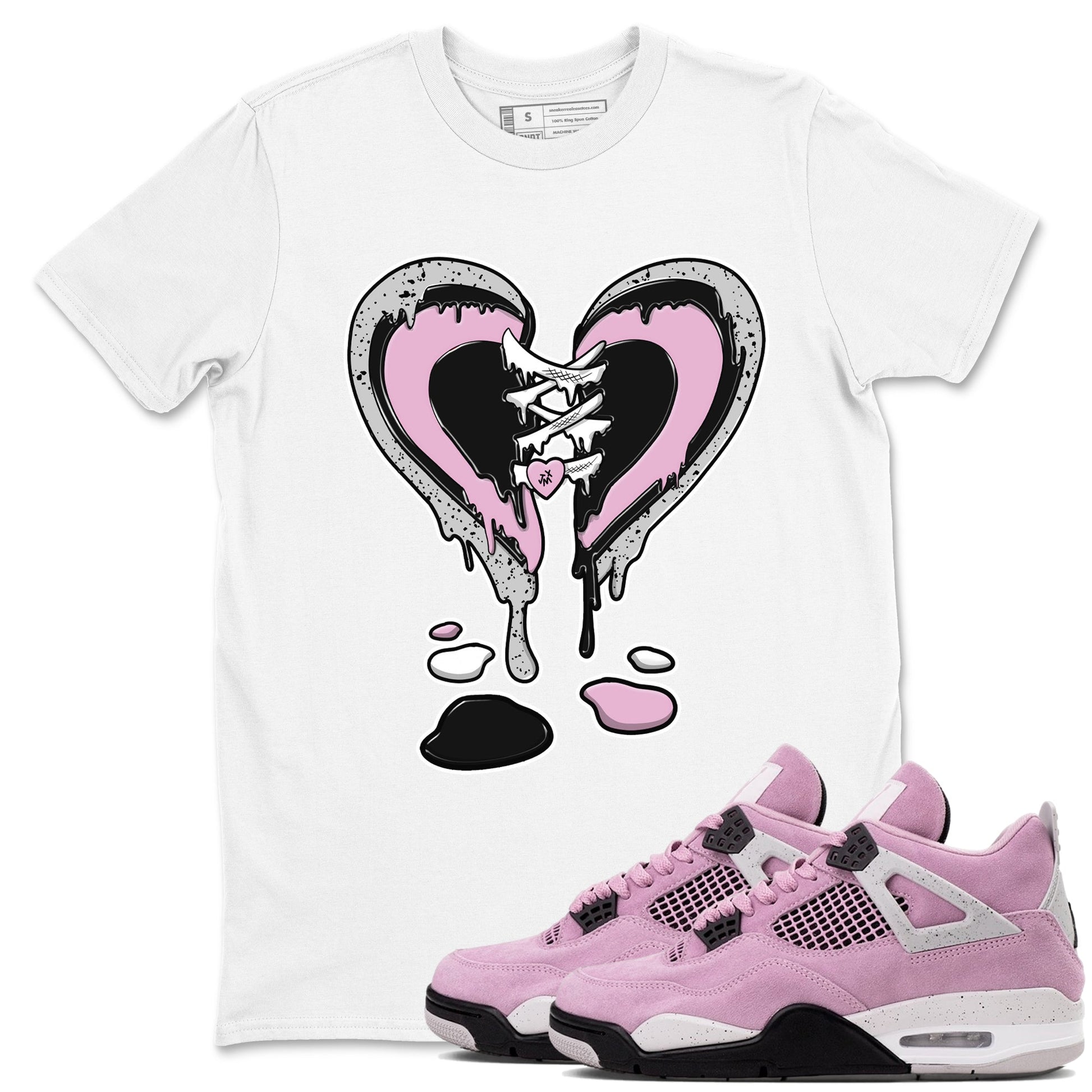 4s Retro Orchid shirts to match jordans Melting Heart sneaker match tees Air Jordan 4 WMNS Orchid match shoes to clothes SNRT Sneaker Tees unisex cotton White 1 shirts