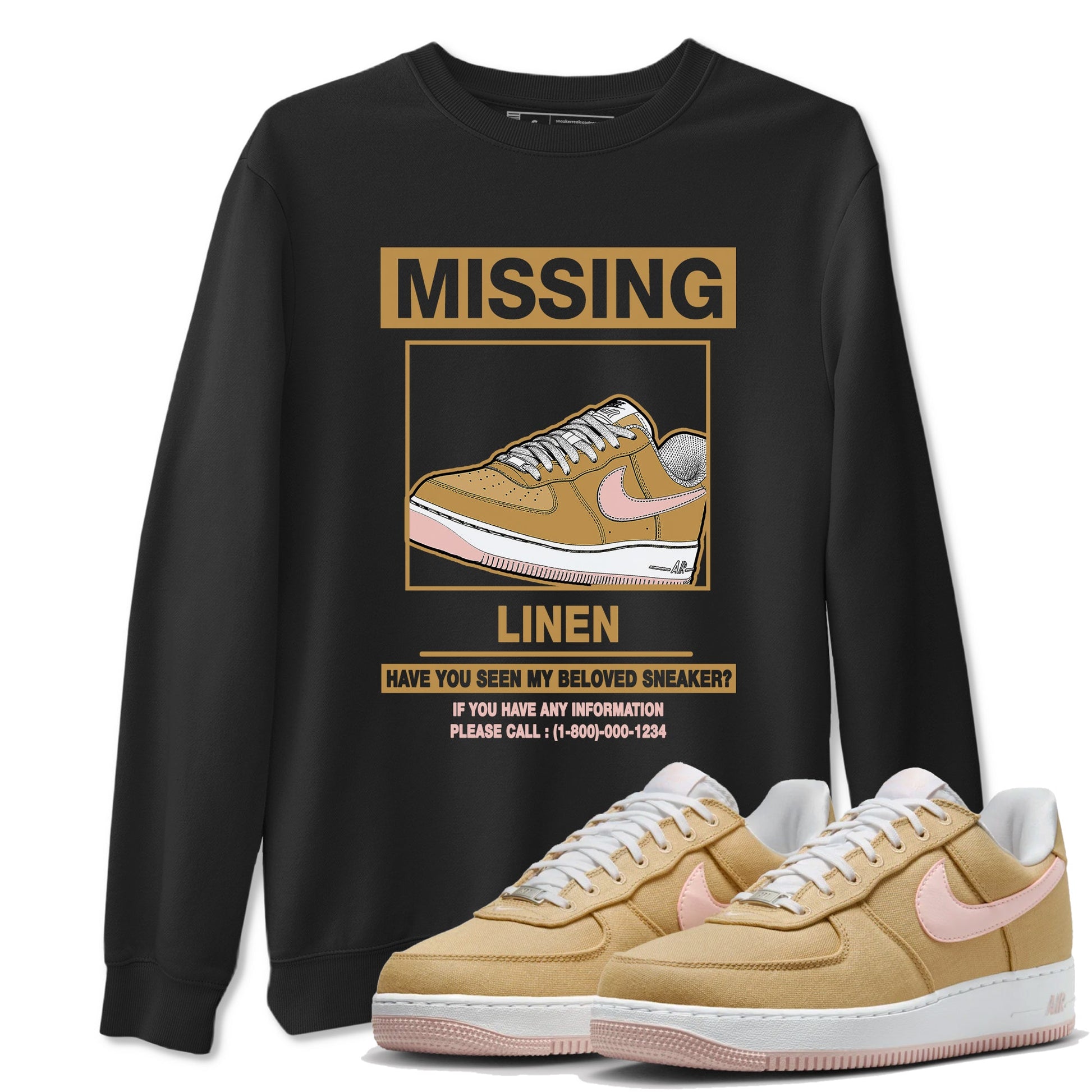AF1 Linen shirts to match jordans Missing Sneaker sneaker match tees Air Force 1 Linen match shoes to clothes SNRT Sneaker Tees unisex cotton Black 1 shirts
