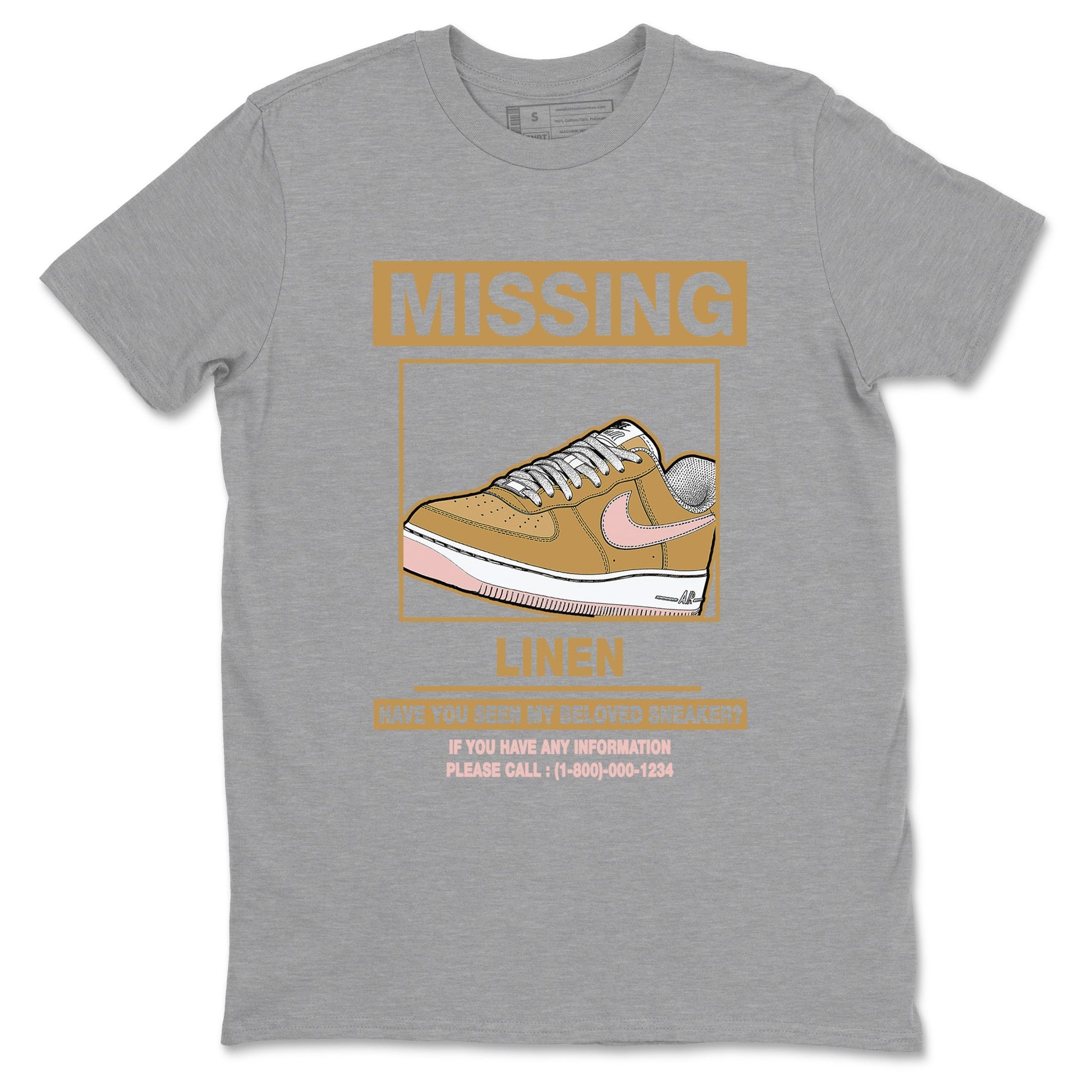 AF1 Linen shirts to match jordans Missing Sneaker sneaker match tees Air Force 1 Linen match shoes to clothes SNRT Sneaker Tees unisex cotton Heather Grey 2 shirts
