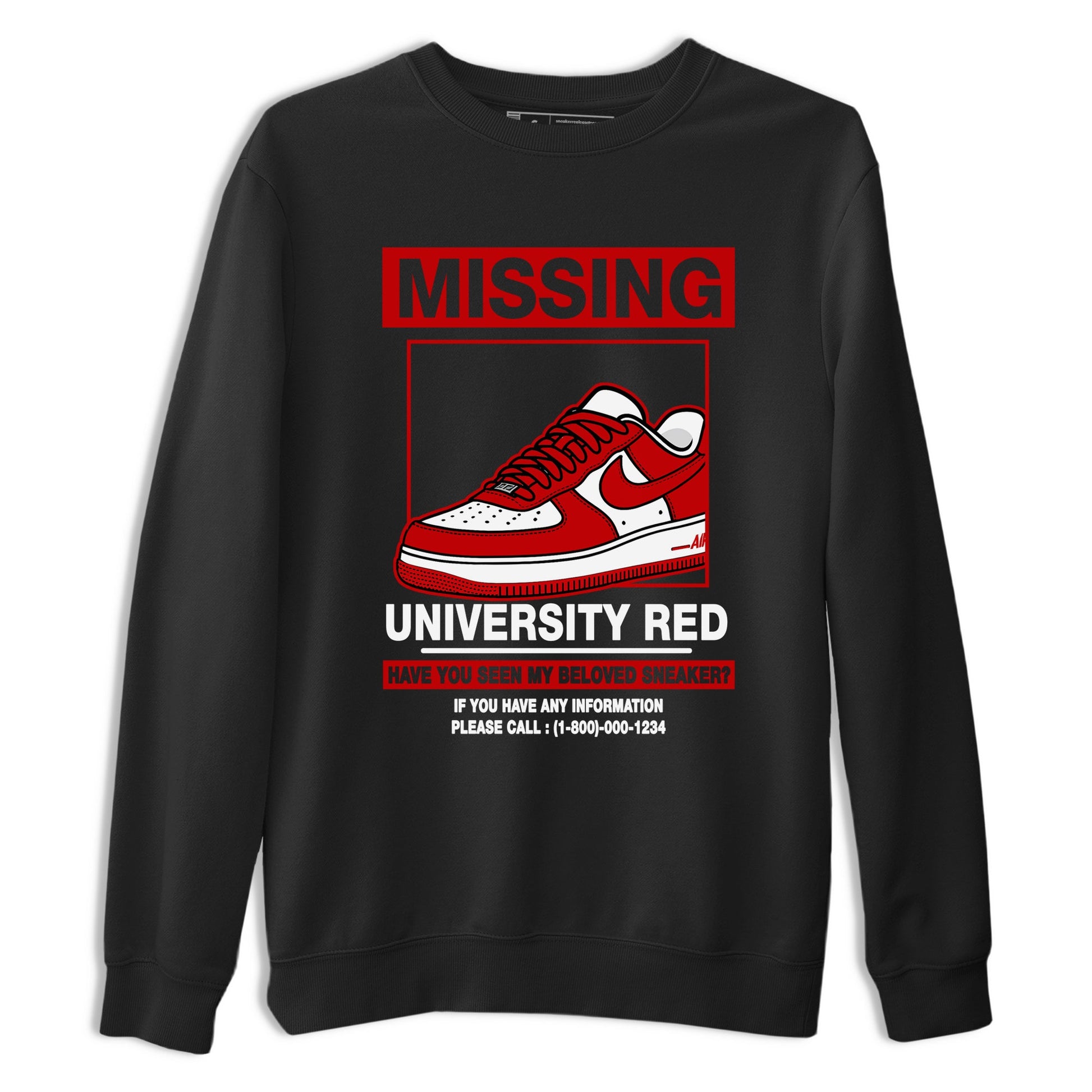 Missing Sneaker sneaker match t-shirt styled to complete your fit with the Air Force 1 University Red sneakers, shown in Black 2.