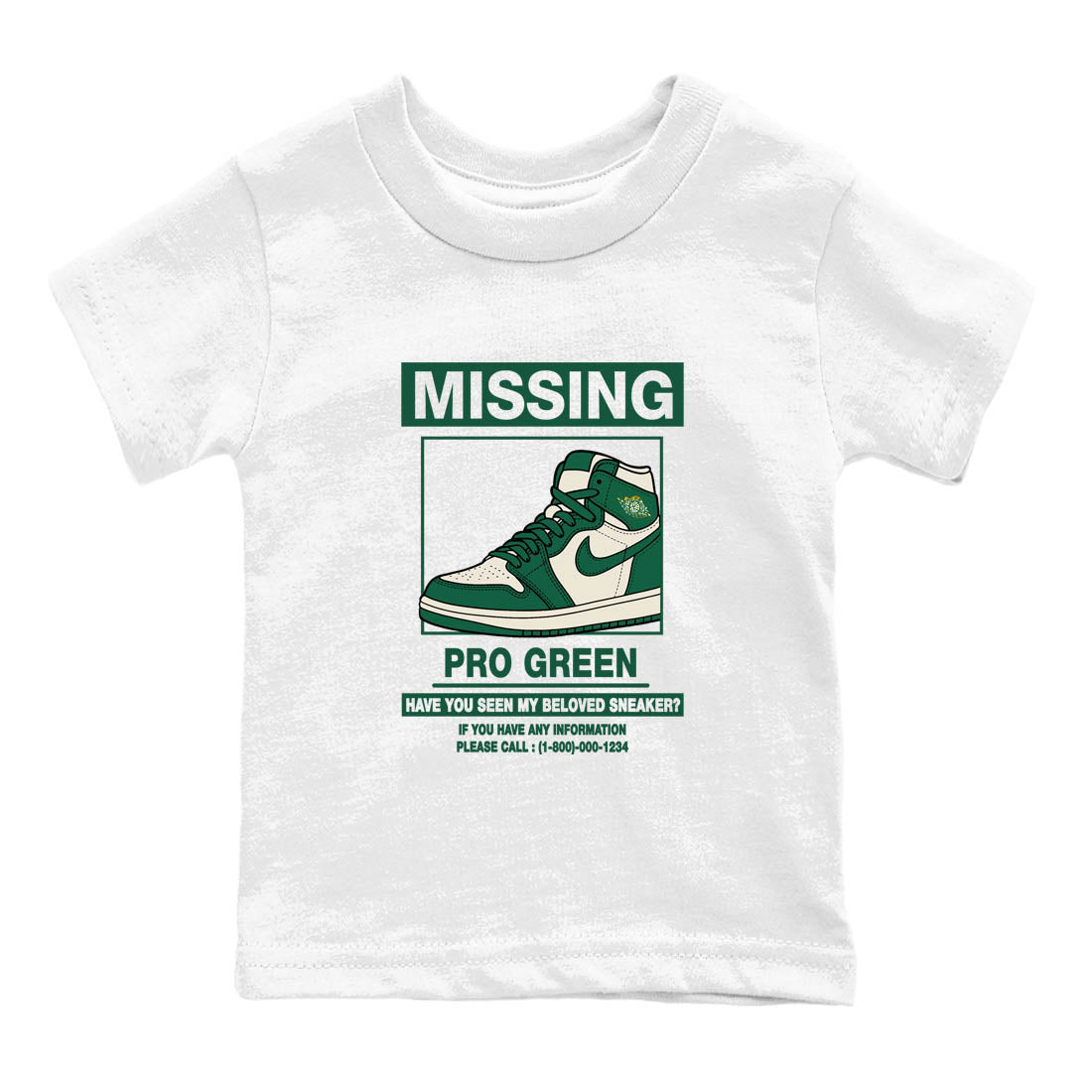 Sneaker Threads – Sneaker Tees To Match Air Jordan 1 Pro Green – Missing Sneaker Youth Graphic Tee White 2. Perfect for Jordan releases 2025 colorways.