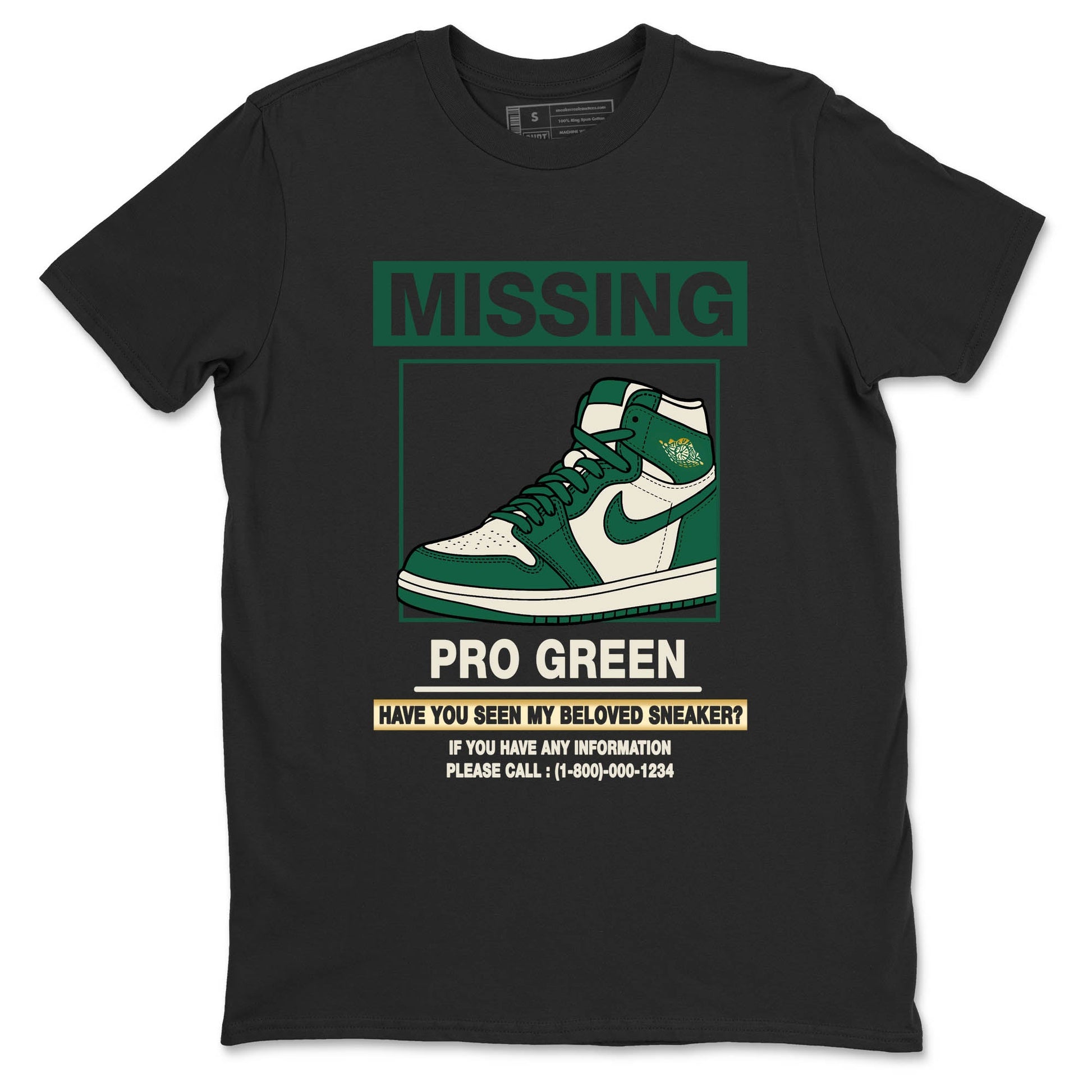 Sneaker Threads – Sneaker Tees To Match Air Jordan 1 Pro Green – Missing Sneaker Graphic Tee Black 2. Perfect for Jordan releases 2025 colorways.