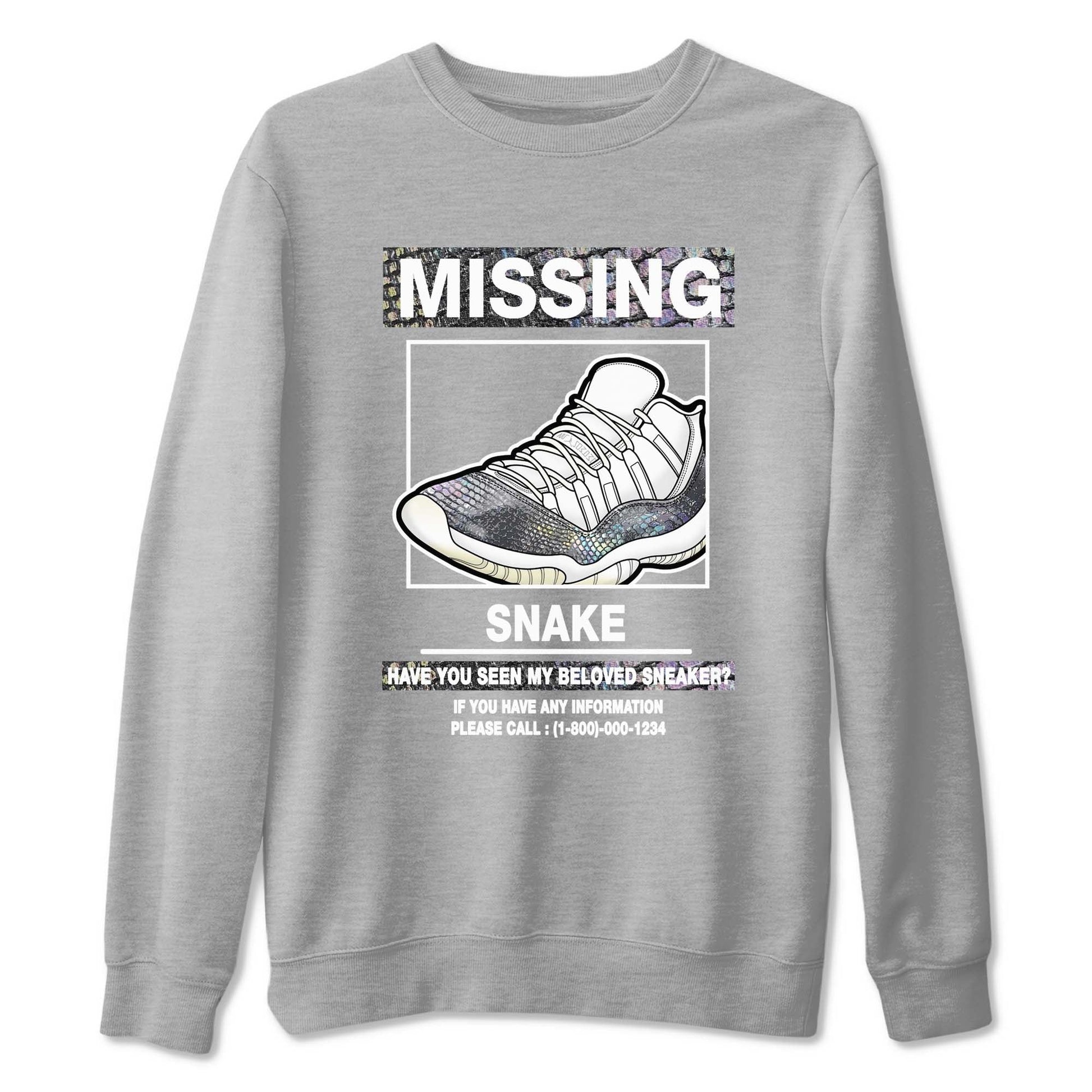 11s Year Of The Snake shirts to match jordans Missing Sneaker shirts to match jordans Air Jordan 11 Retro Low Year Of The Snake match shoes to clothes SNRT Sneaker Tees unisex cotton Heather Grey 2 shirts