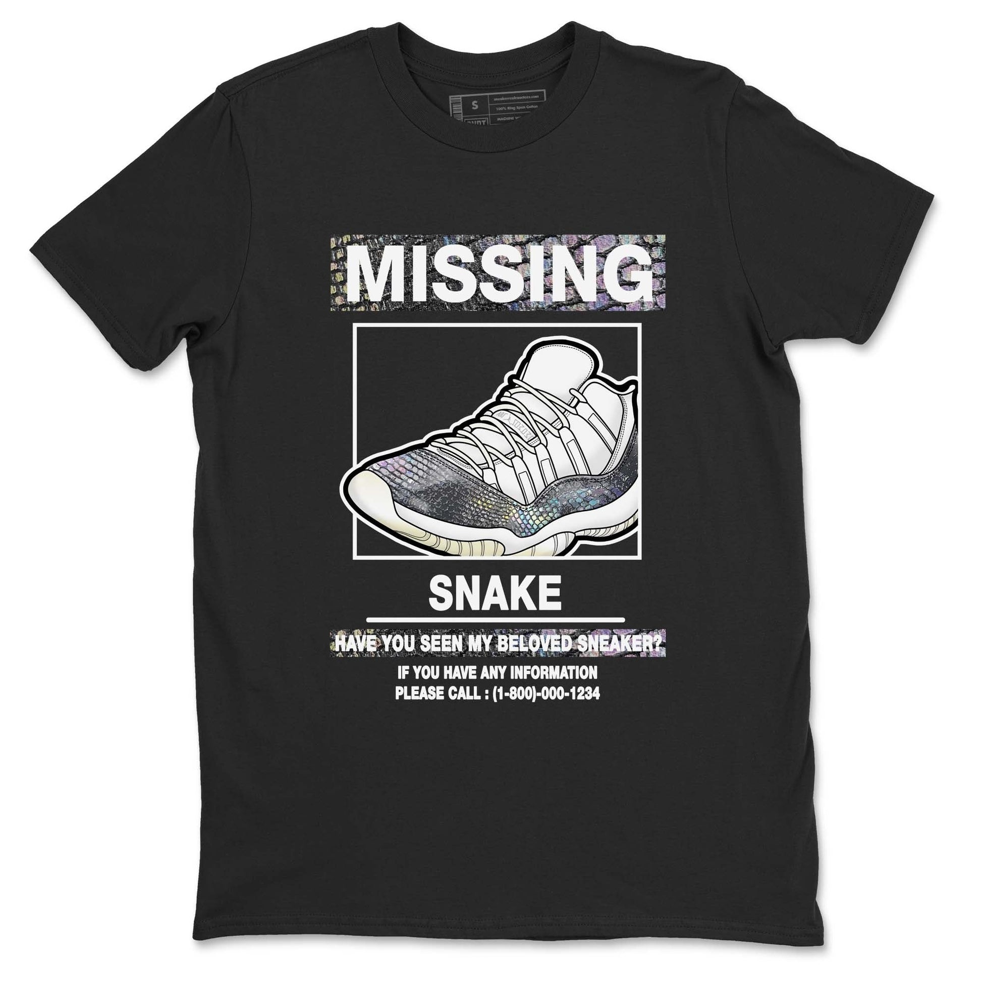 11s Year Of The Snake shirts to match jordans Missing Sneaker shirts to match jordans Air Jordan 11 Retro Low Year Of The Snake match shoes to clothes SNRT Sneaker Tees unisex cotton Black 2 shirts