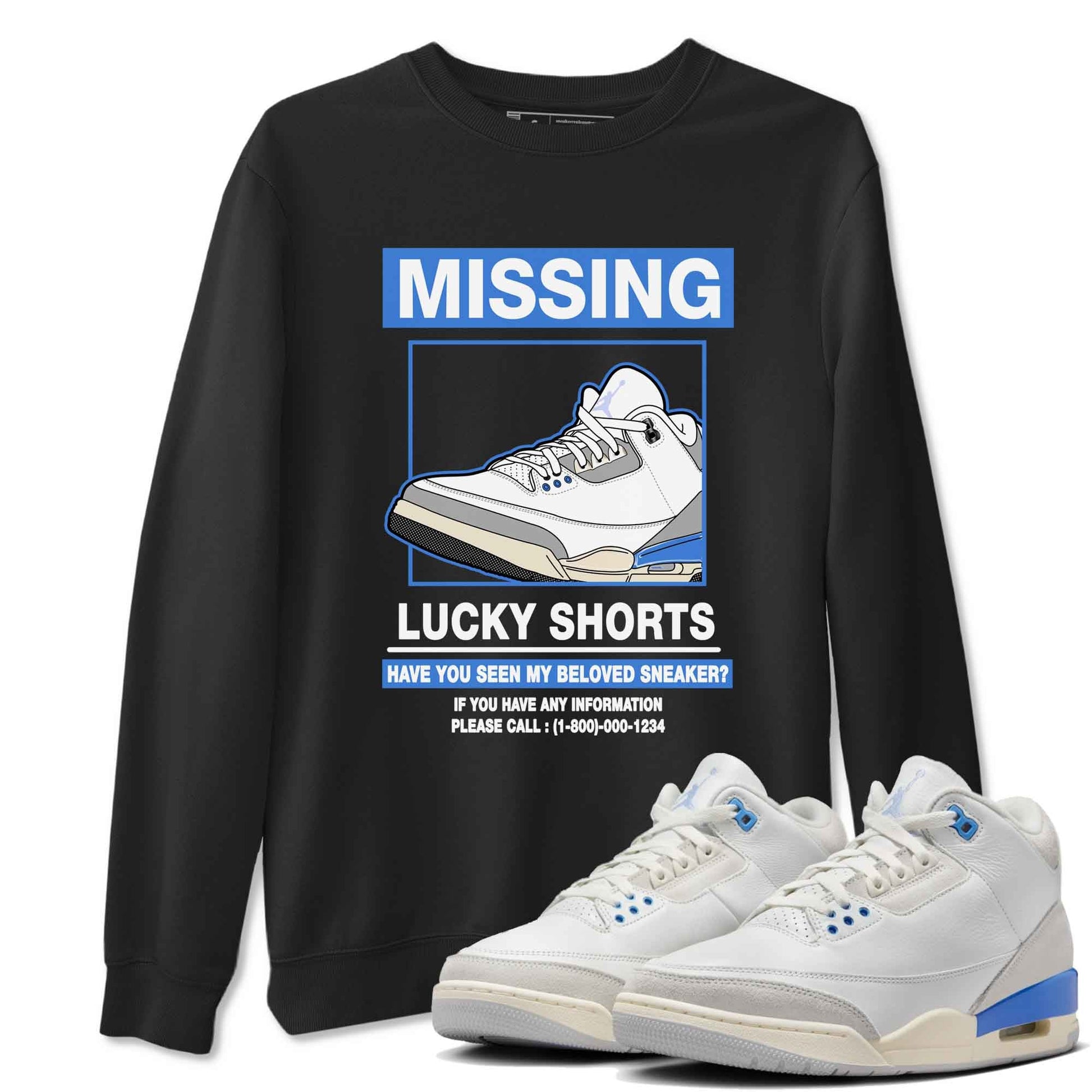 3s Lucky Shorts shirts to match jordans Missing Sneaker best t shirts to wear with jordans Air Jordan 3 Lucky Shorts match shoes to clothes SNRT Sneaker Tees unisex cotton Black 1 shirts