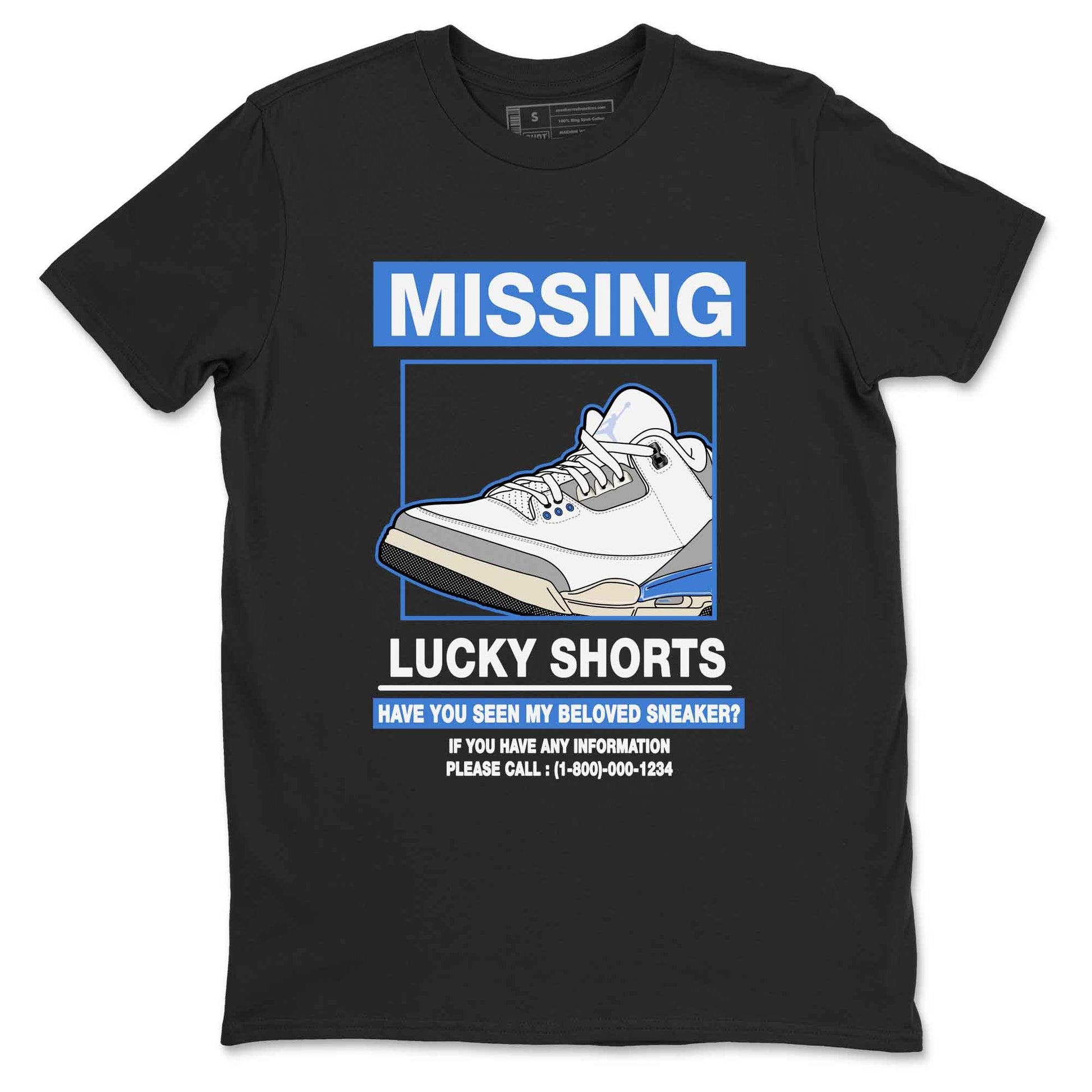 3s Lucky Shorts shirts to match jordans Missing Sneaker best t shirts to wear with jordans Air Jordan 3 Lucky Shorts match shoes to clothes SNRT Sneaker Tees unisex cotton Black 2 shirts