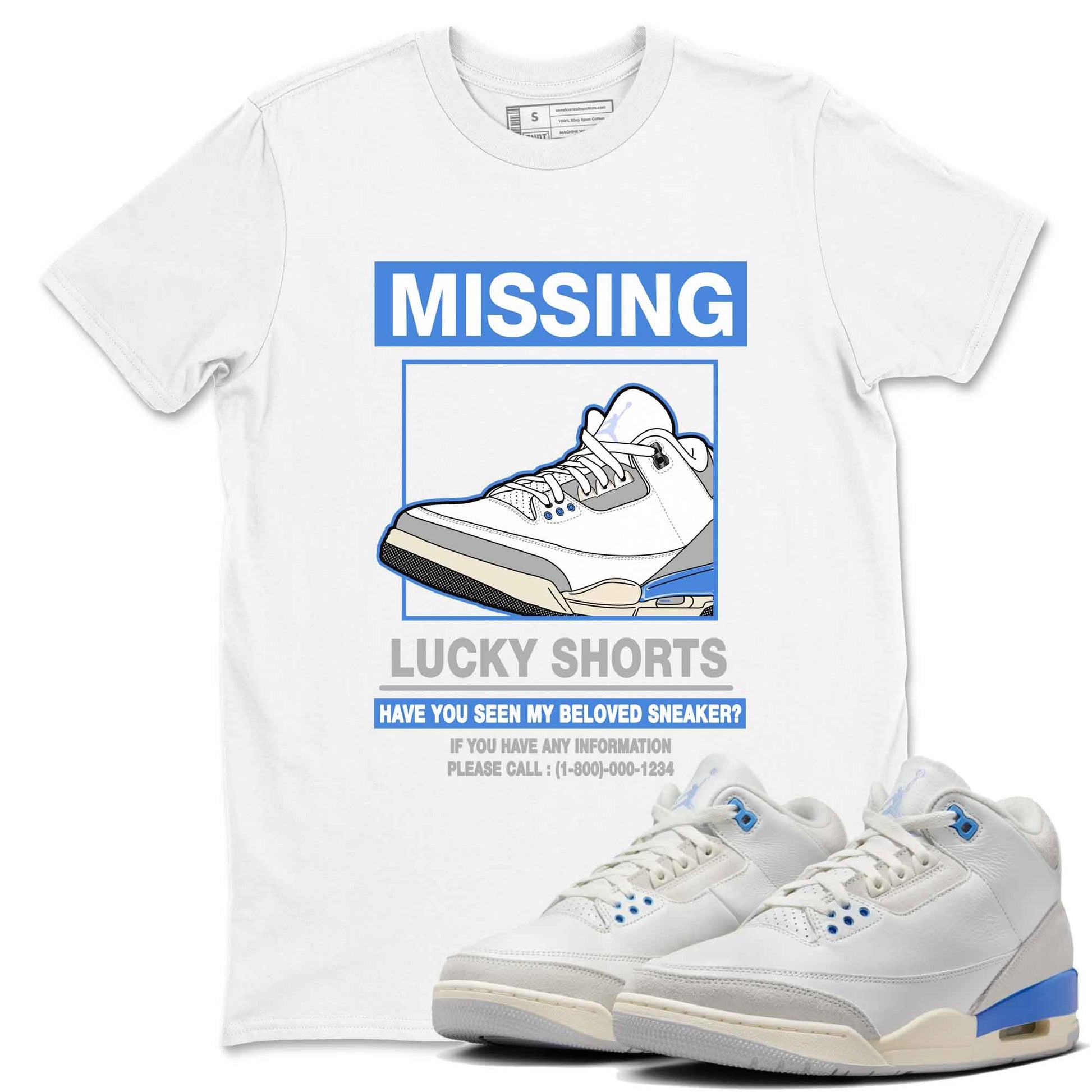 3s Lucky Shorts shirts to match jordans Missing Sneaker best t shirts to wear with jordans Air Jordan 3 Lucky Shorts match shoes to clothes SNRT Sneaker Tees unisex cotton White 1 shirts