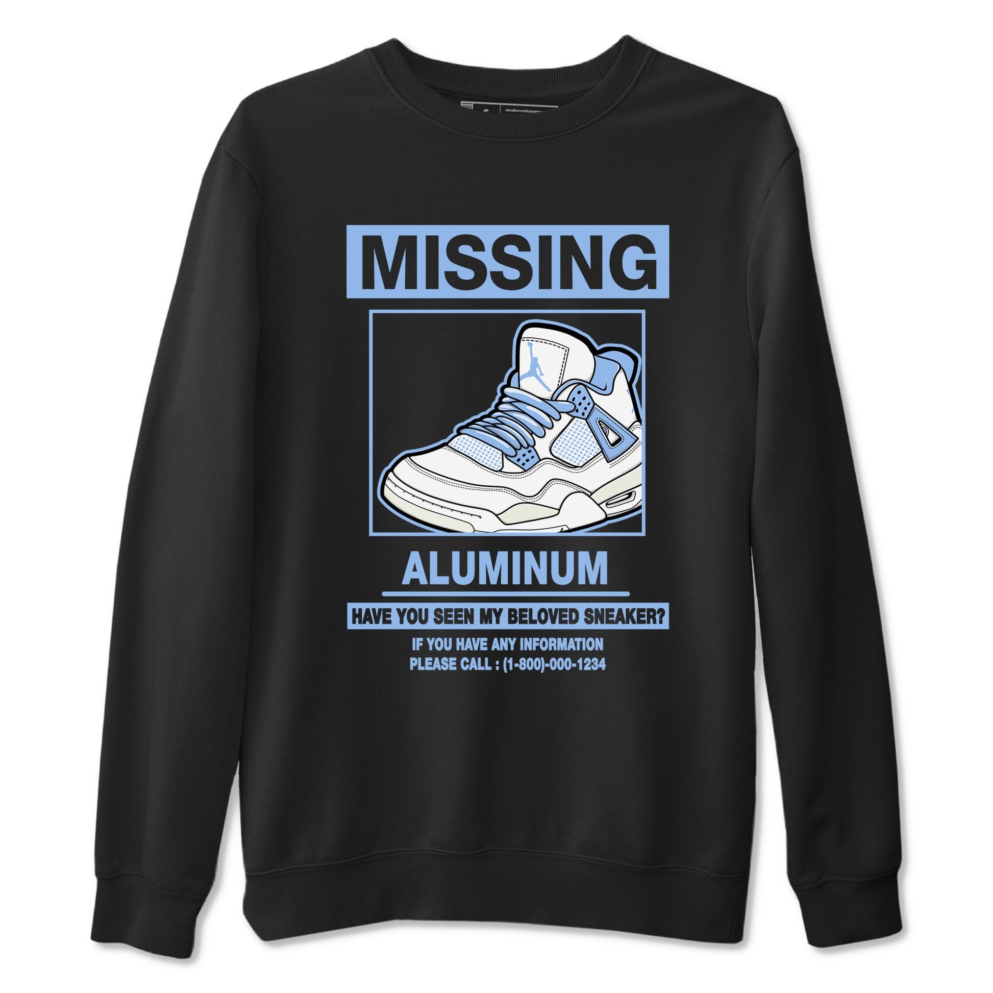 Missing Sneaker sneaker match t-shirt styled to complete your fit with the Air Jordan 4 Aluminum sneakers, shown in Black 2.