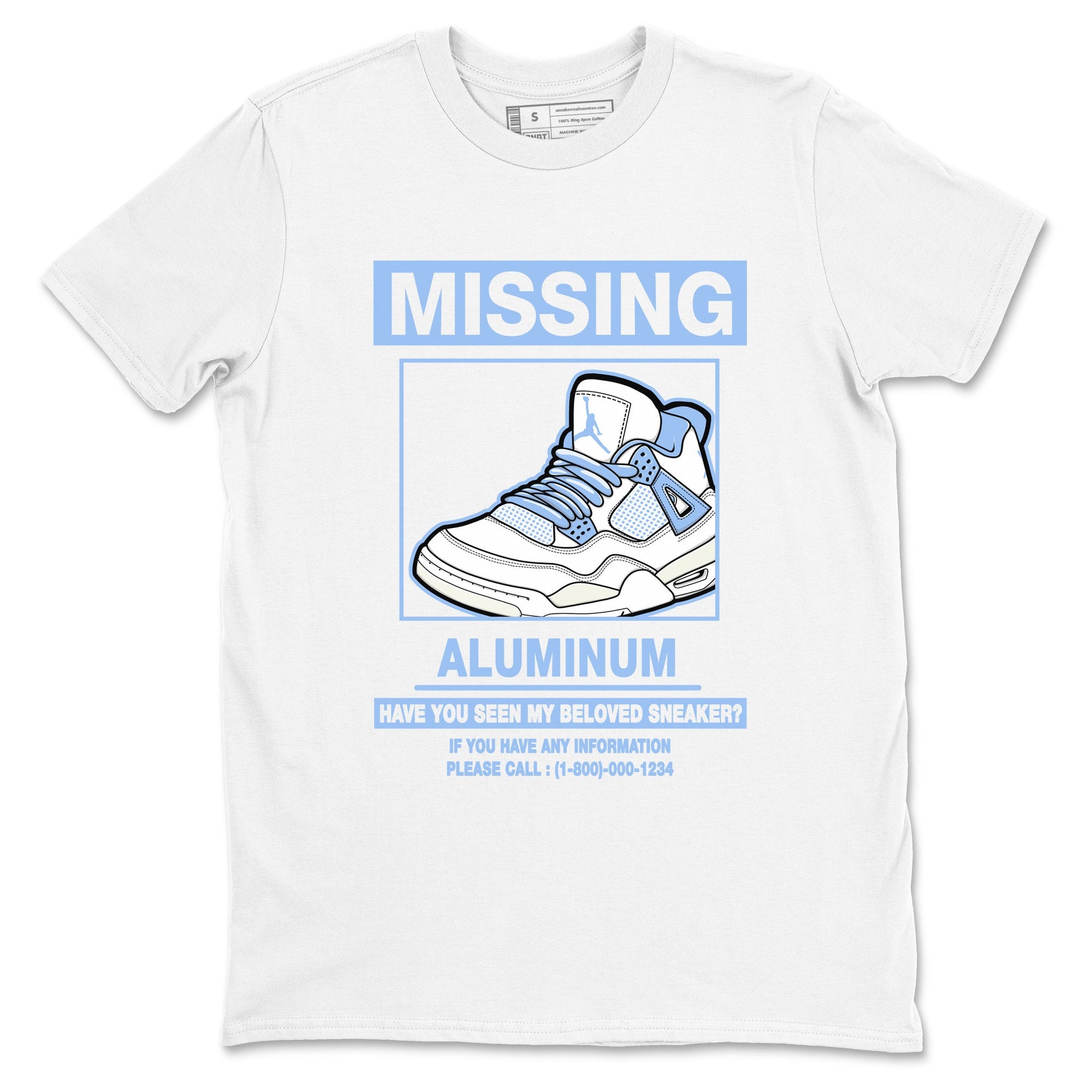 Missing Sneaker sneaker match t-shirt styled to complete your fit with the Air Jordan 4 Aluminum sneakers, shown in White 2.