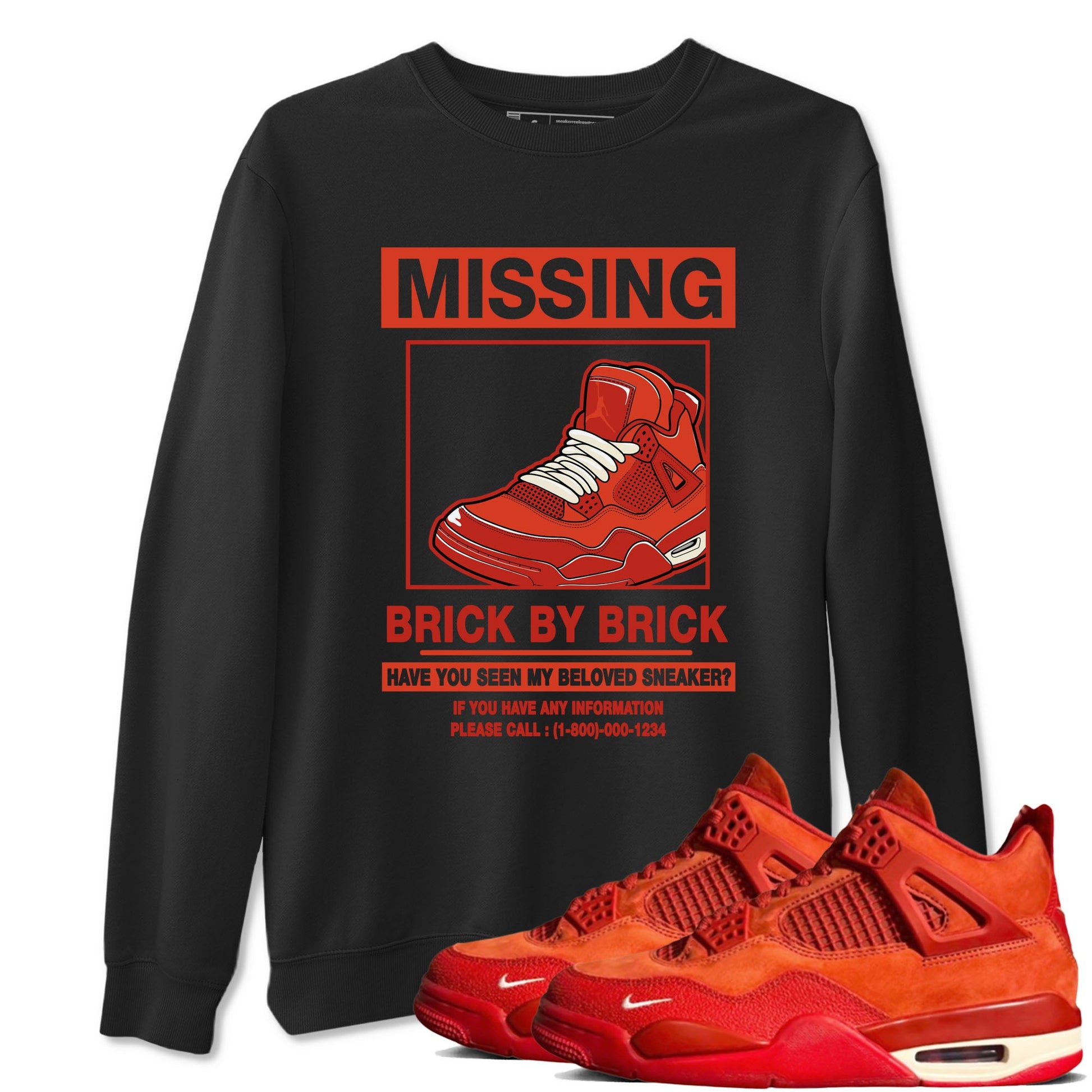 Nigel Sylvester x Air Jordan 4 Brick by Brick shirts to match jordans Missing Sneaker sneaker match tees Air Jordan 4 Brick By Brick match shoes to clothes SNRT Sneaker Tees unisex cotton Black 1 shirts