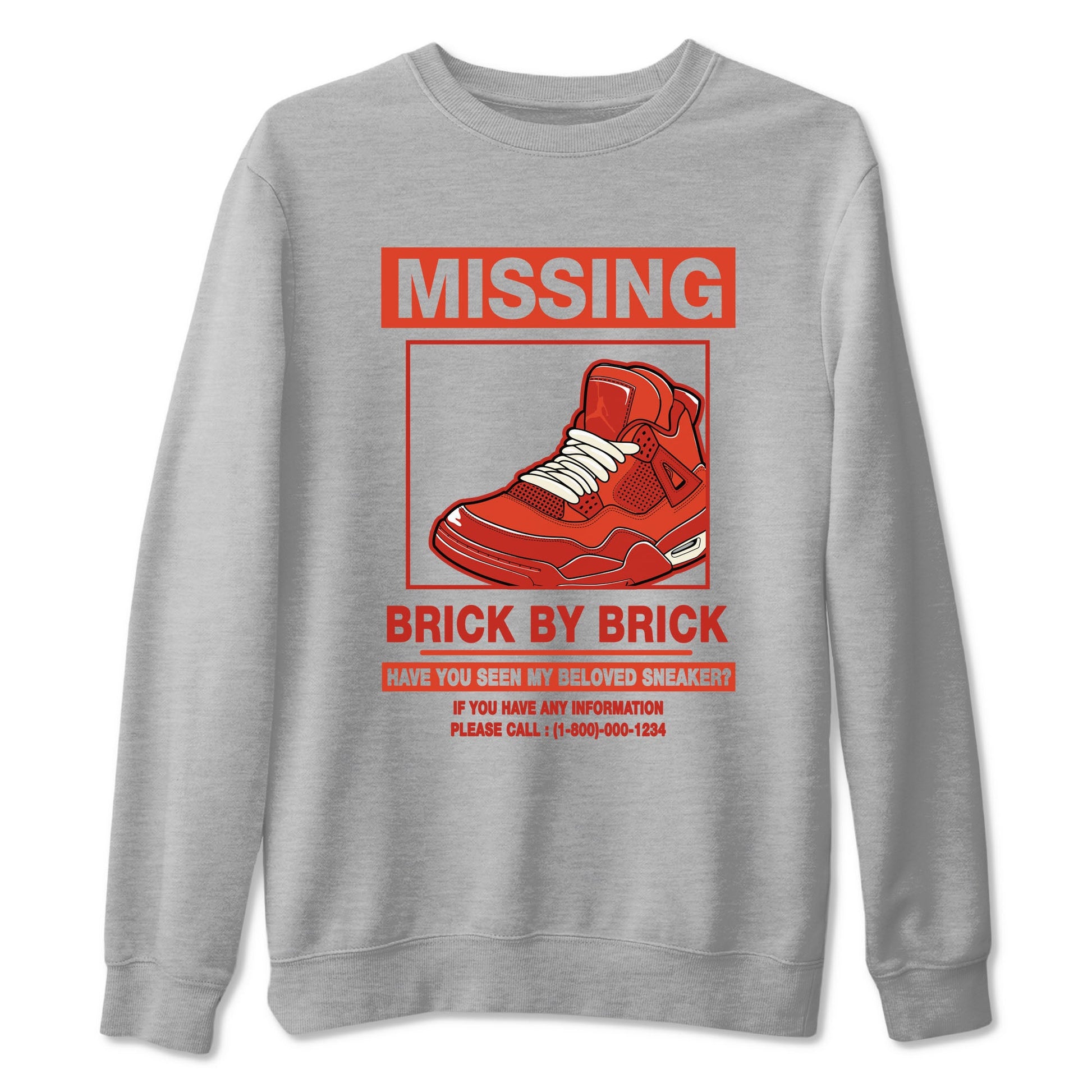 Nigel Sylvester x Air Jordan 4 Brick by Brick shirts to match jordans Missing Sneaker sneaker match tees Air Jordan 4 Brick By Brick match shoes to clothes SNRT Sneaker Tees unisex cotton Heather Grey 2 shirts