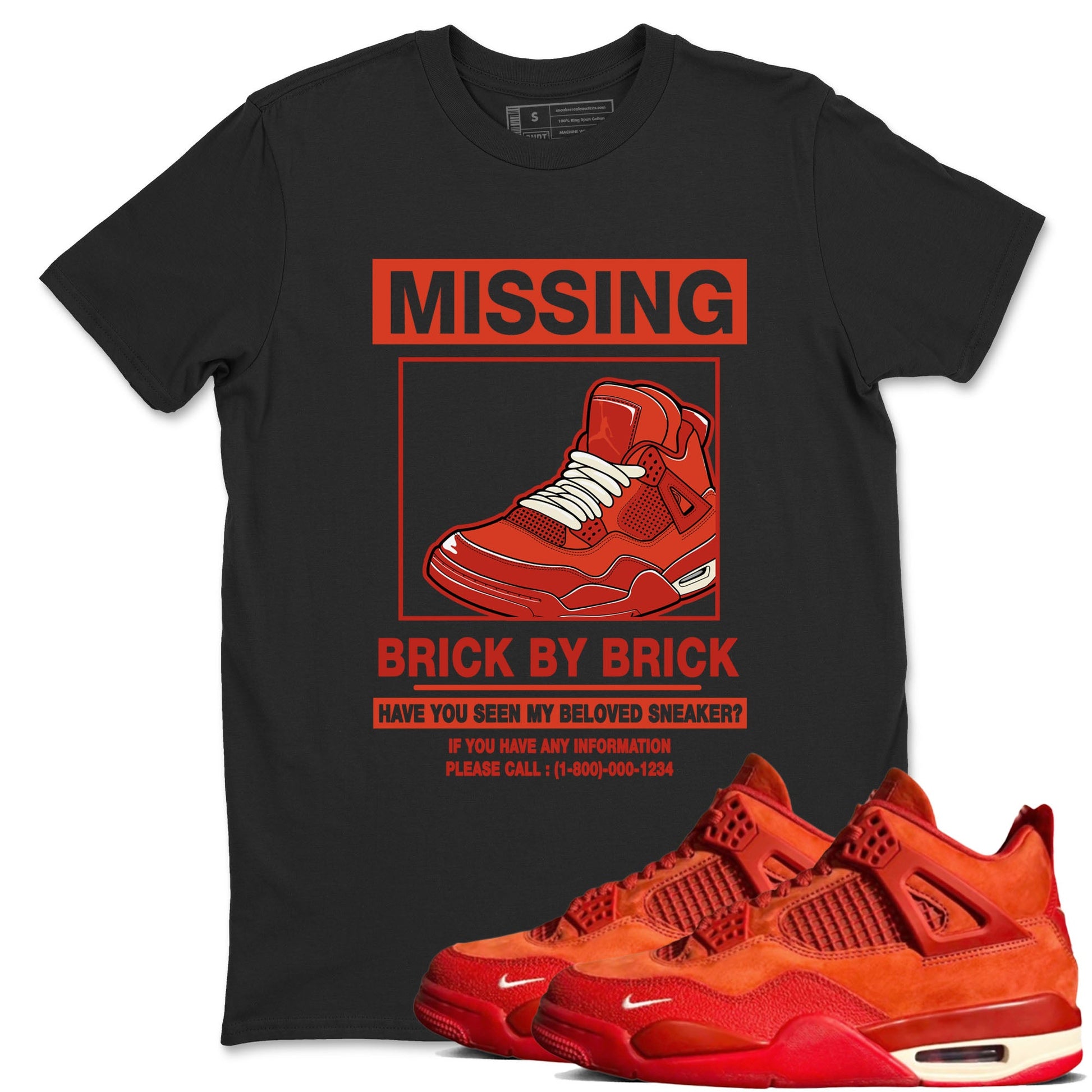 Nigel Sylvester x Air Jordan 4 Brick by Brick shirts to match jordans Missing Sneaker sneaker match tees Air Jordan 4 Brick By Brick match shoes to clothes SNRT Sneaker Tees unisex cotton Black 1 shirts