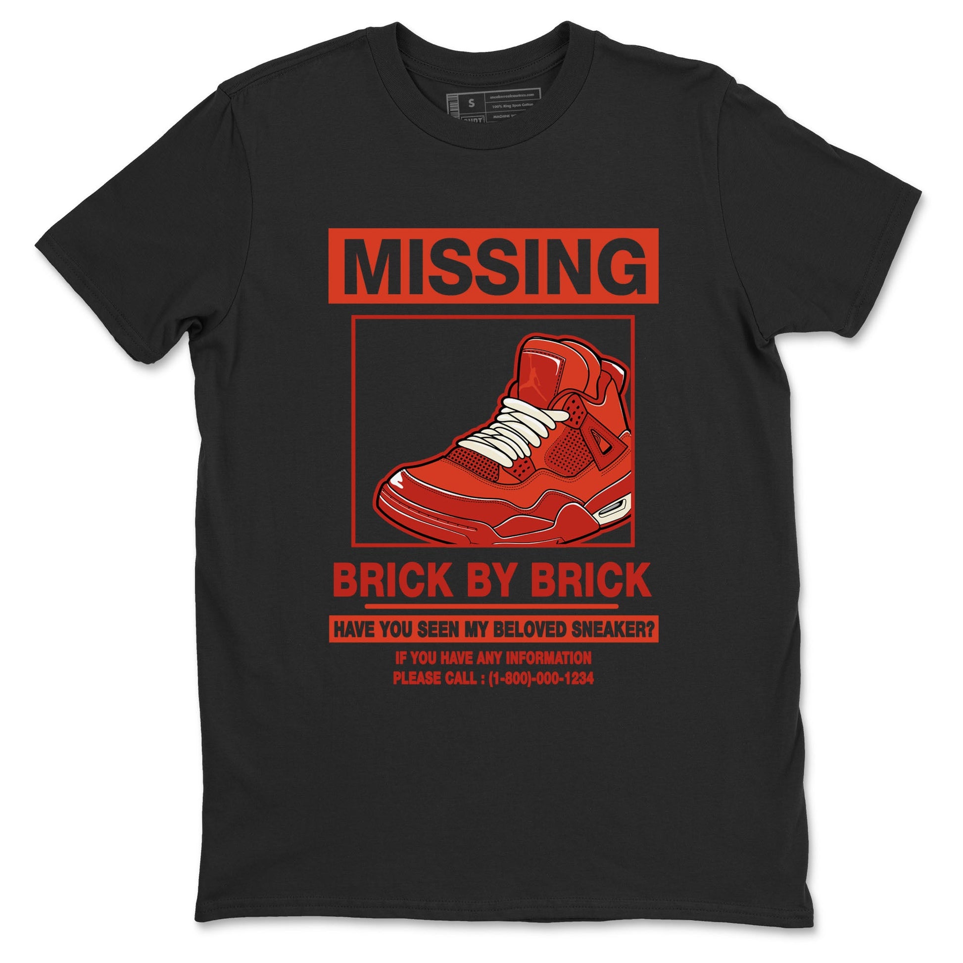 Nigel Sylvester x Air Jordan 4 Brick by Brick shirts to match jordans Missing Sneaker sneaker match tees Air Jordan 4 Brick By Brick match shoes to clothes SNRT Sneaker Tees unisex cotton Black 2 shirts