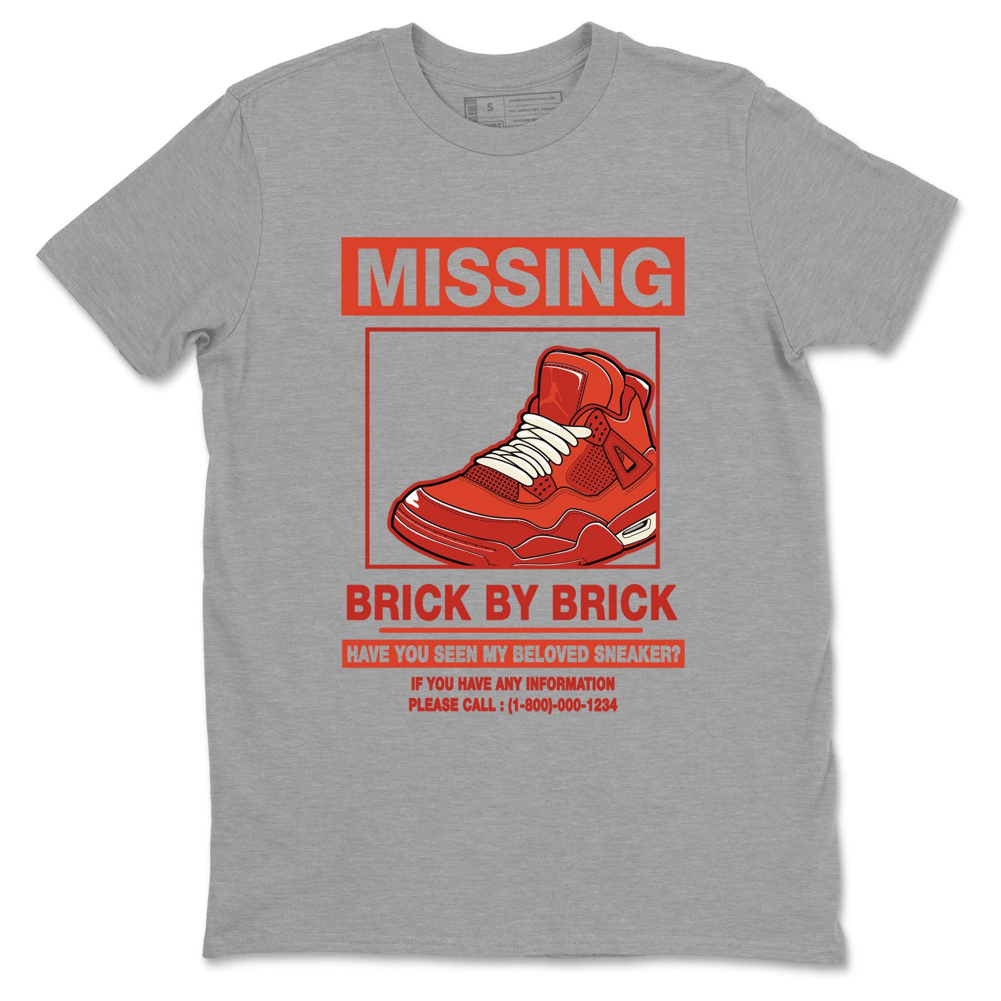 Nigel Sylvester x Air Jordan 4 Brick by Brick shirts to match jordans Missing Sneaker sneaker match tees Air Jordan 4 Brick By Brick match shoes to clothes SNRT Sneaker Tees unisex cotton Heather Grey 2 shirts