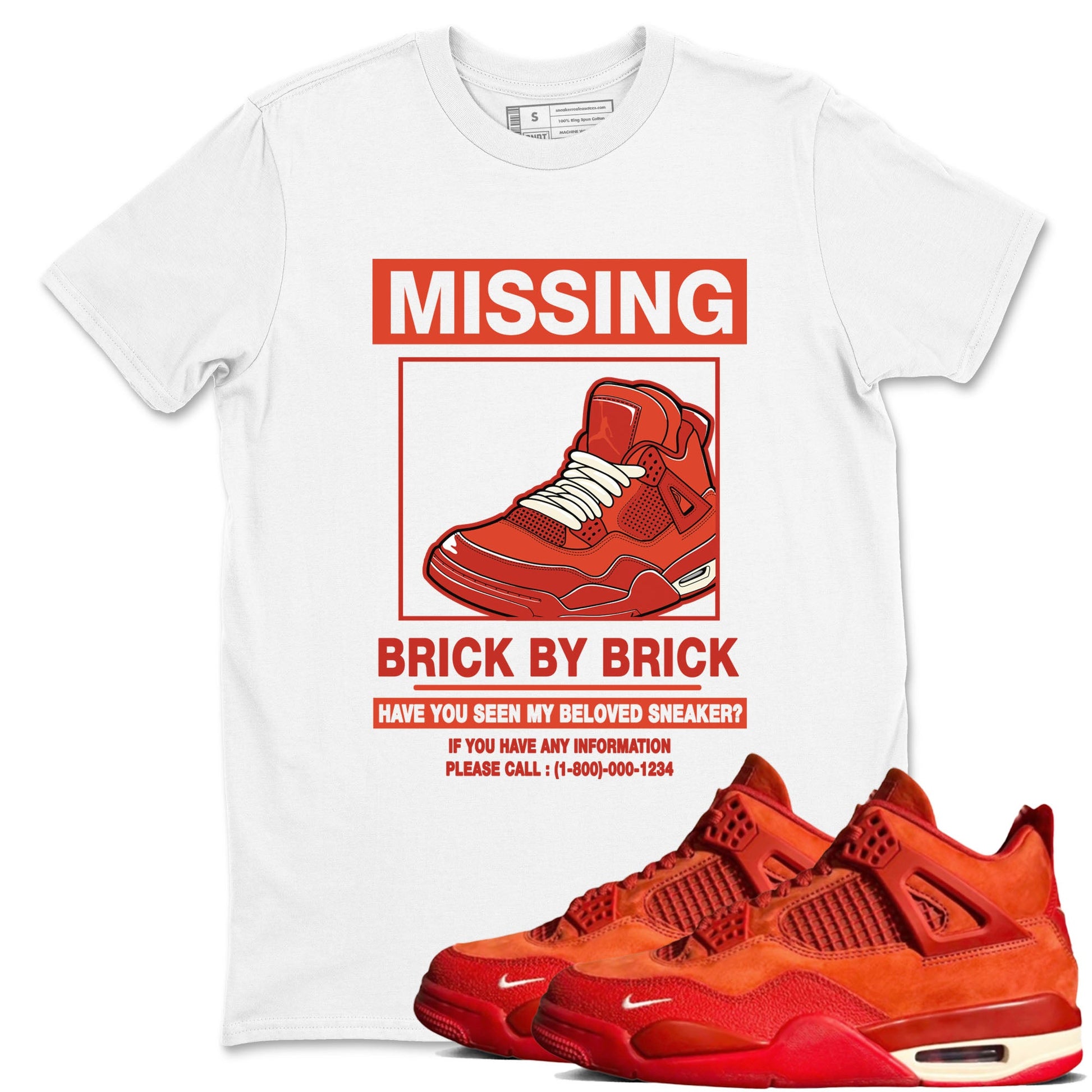 Nigel Sylvester x Air Jordan 4 Brick by Brick shirts to match jordans Missing Sneaker sneaker match tees Air Jordan 4 Brick By Brick match shoes to clothes SNRT Sneaker Tees unisex cotton White 1 shirts