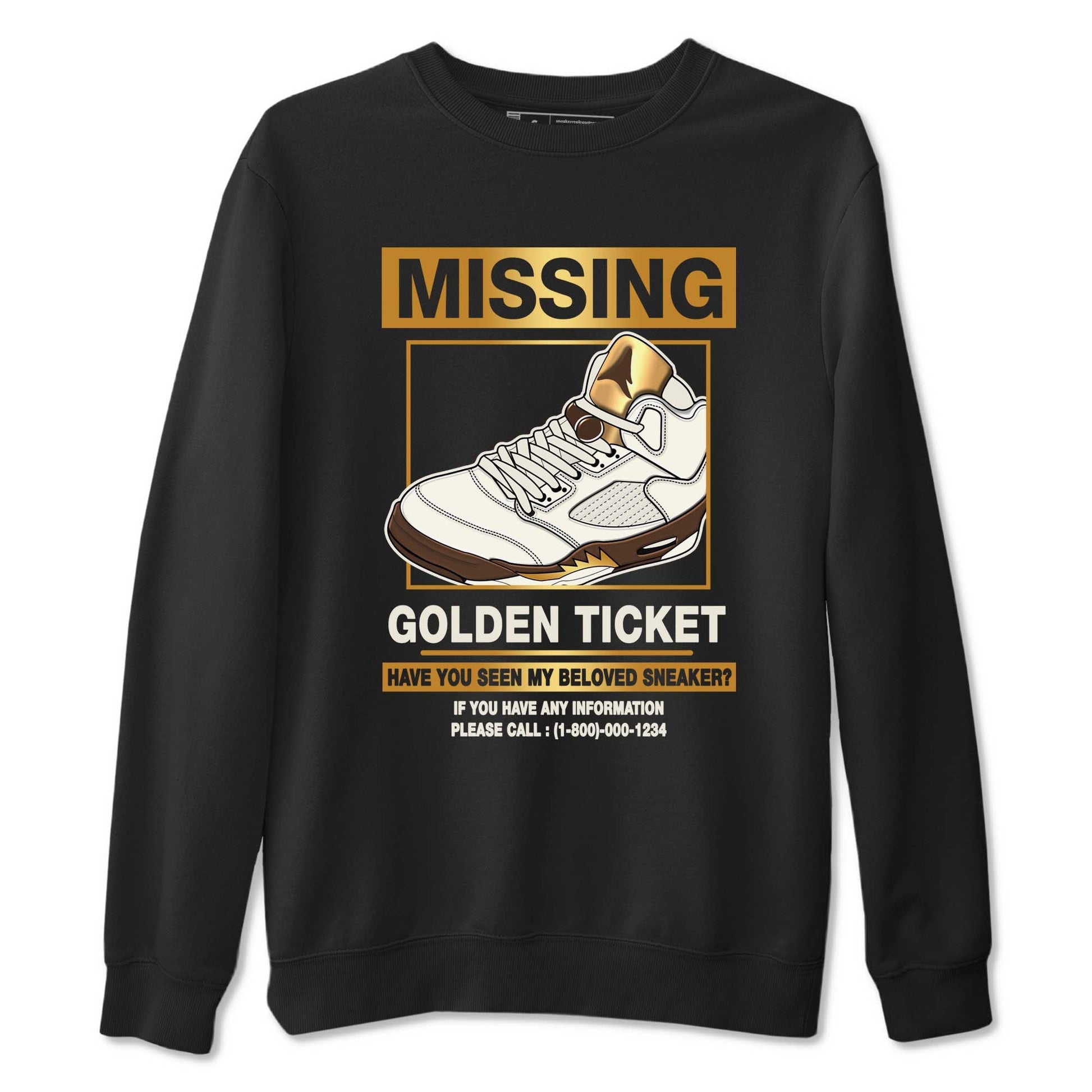 5s Golden Ticket shirts to match jordans Missing Sneaker shirts to match jordans Air Jordan 5 Golden Ticket match shoes to clothes SNRT Sneaker Tees unisex cotton Black 2 shirts