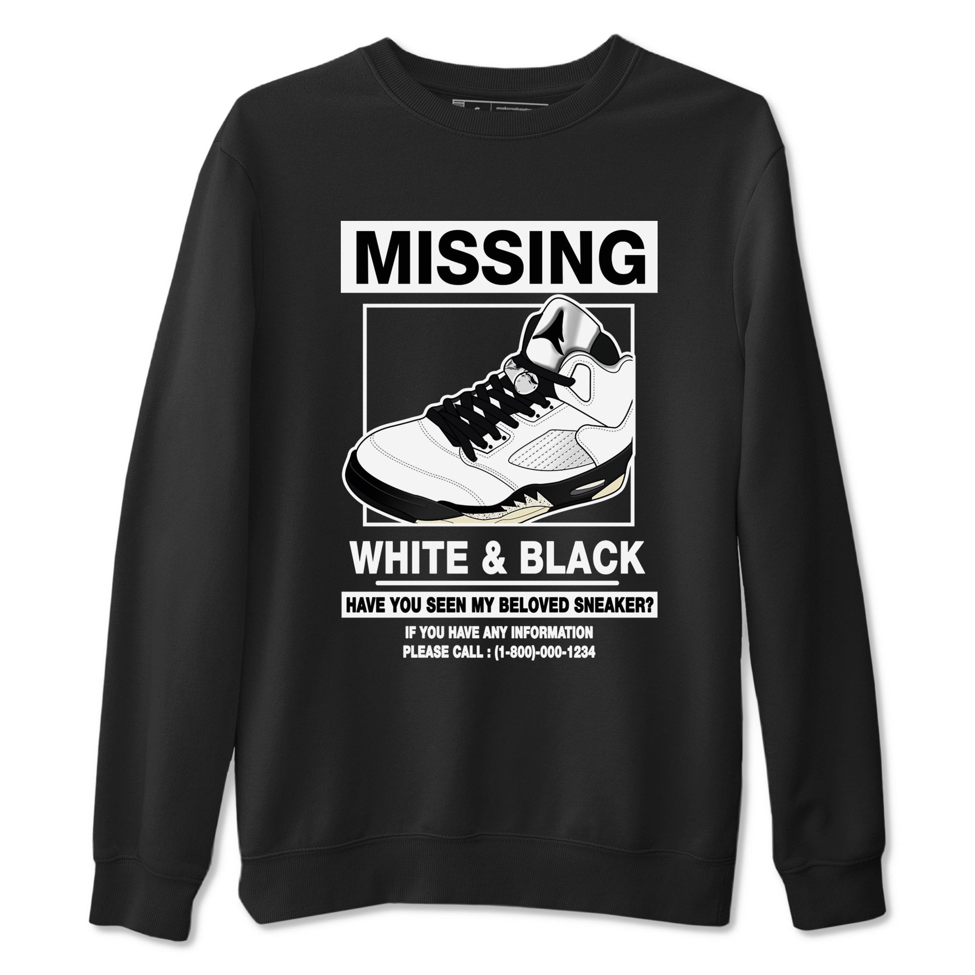 5s White Black shirts to match jordans Missing Sneaker sneaker match tees Air Jordan 5 Retro White Black match shoes to clothes SNRT Sneaker Tees unisex cotton Black 2 shirts