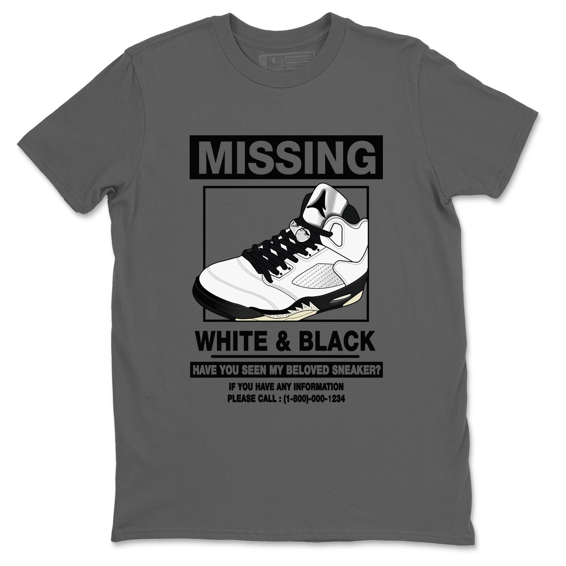 5s White Black shirts to match jordans Missing Sneaker sneaker match tees Air Jordan 5 Retro White Black match shoes to clothes SNRT Sneaker Tees unisex cotton Cool Grey 2 shirts
