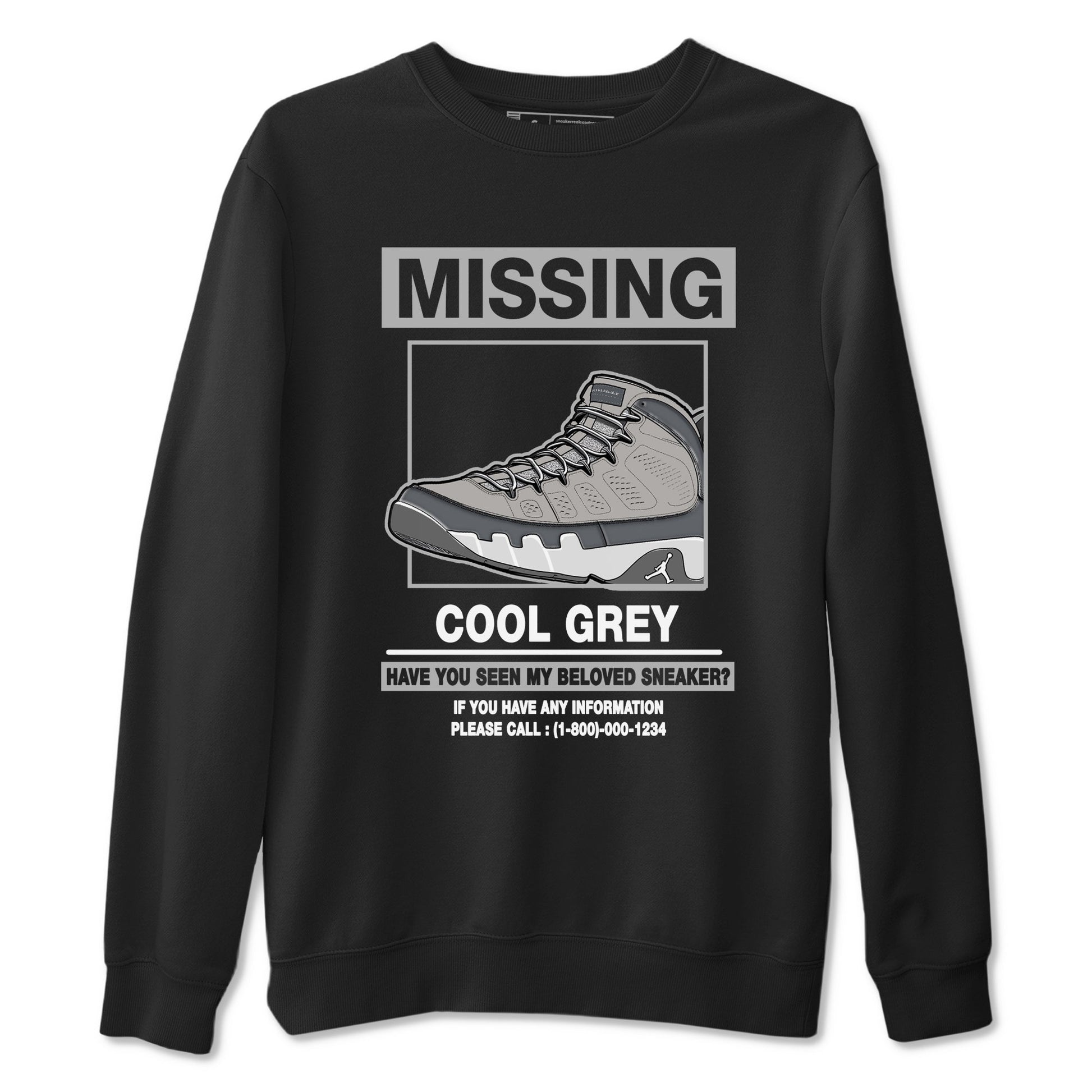 9s Cool Grey shirts to match jordans Missing Sneaker sneaker match tees Air Jordan 9 Retro Cool Grey match shoes to clothes SNRT Sneaker Tees unisex cotton Black 2 shirts