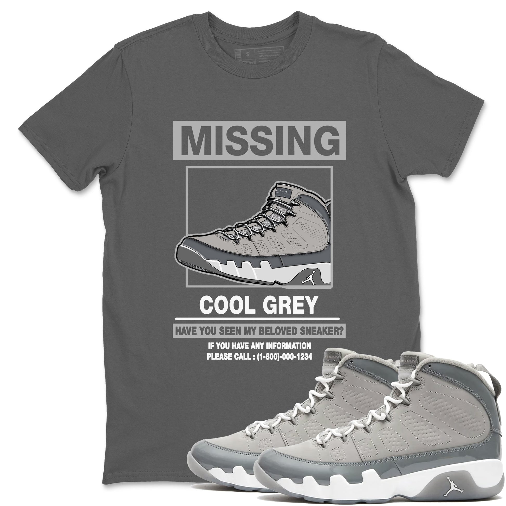 9s Cool Grey shirts to match jordans Missing Sneaker sneaker match tees Air Jordan 9 Retro Cool Grey match shoes to clothes SNRT Sneaker Tees unisex cotton Cool Grey 1 shirts