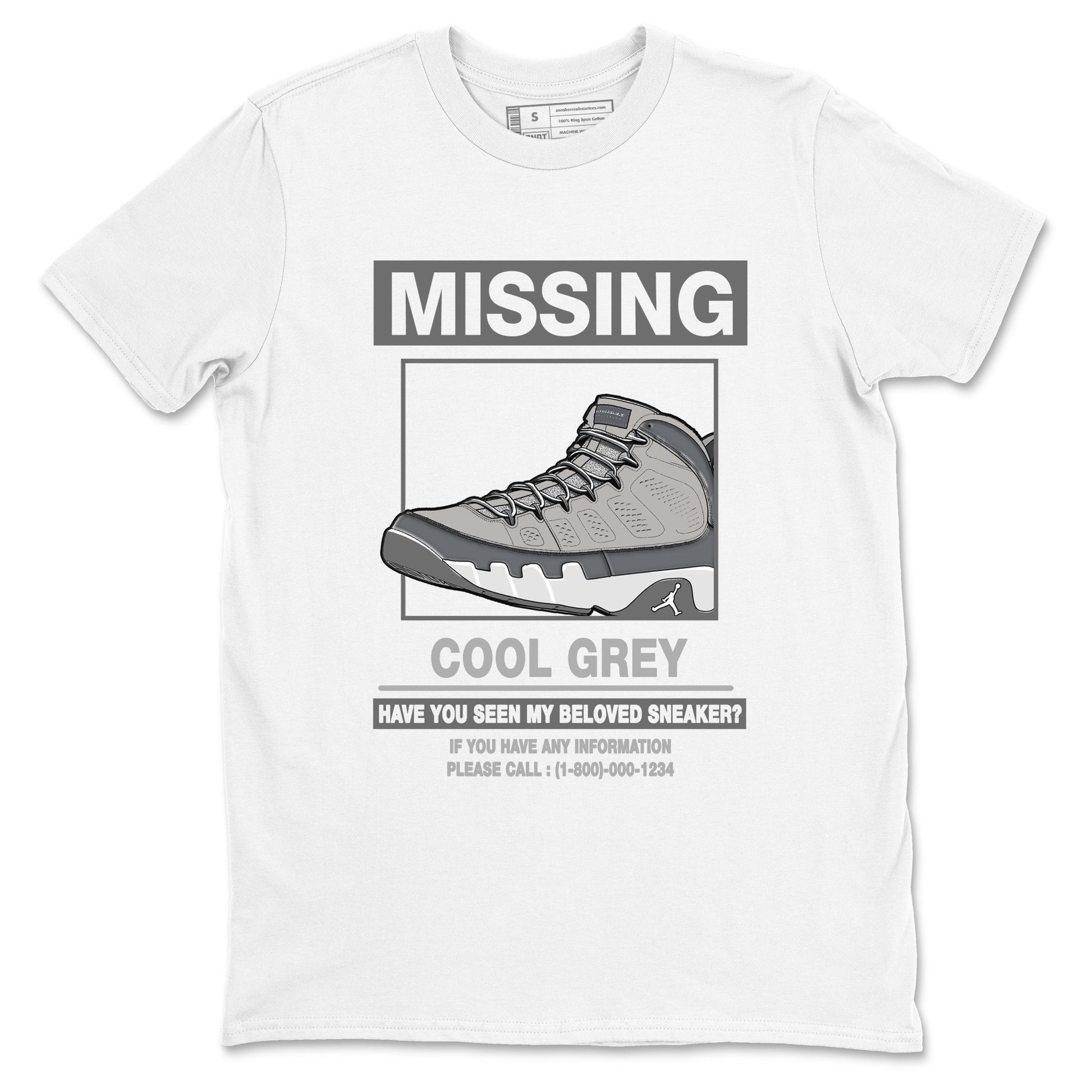 9s Cool Grey shirts to match jordans Missing Sneaker sneaker match tees Air Jordan 9 Retro Cool Grey match shoes to clothes SNRT Sneaker Tees unisex cotton White 2 shirts