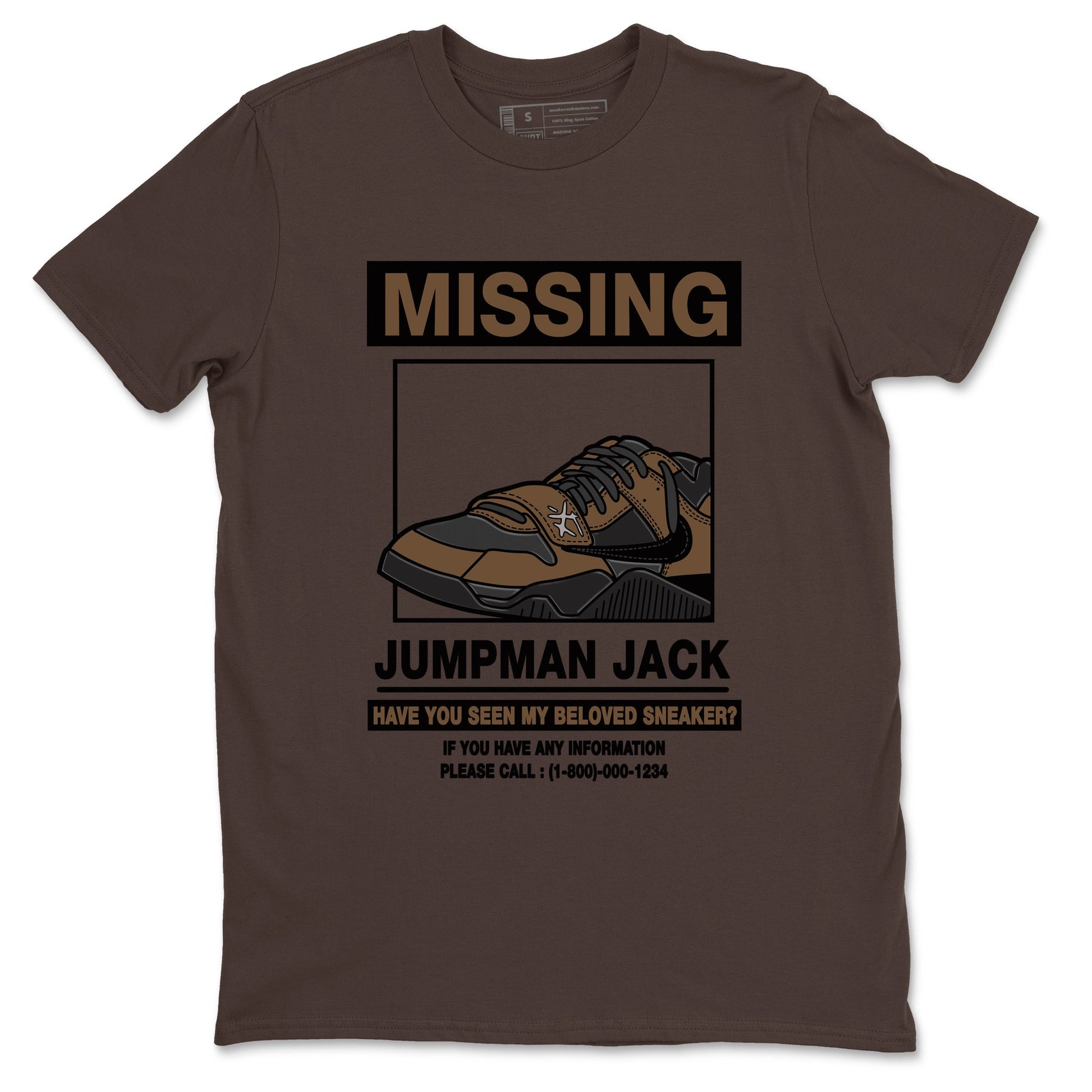 Jordan Jumpman Jack TR Travis Scott Dark Mocha shirts to match jordans Missing Sneaker sneaker match tees Jordan Jumpman Jack Travis Scott Dark Mocha match shoes to clothes SNRT Sneaker Tees unisex cotton Dark Chocolate 2 shirts
