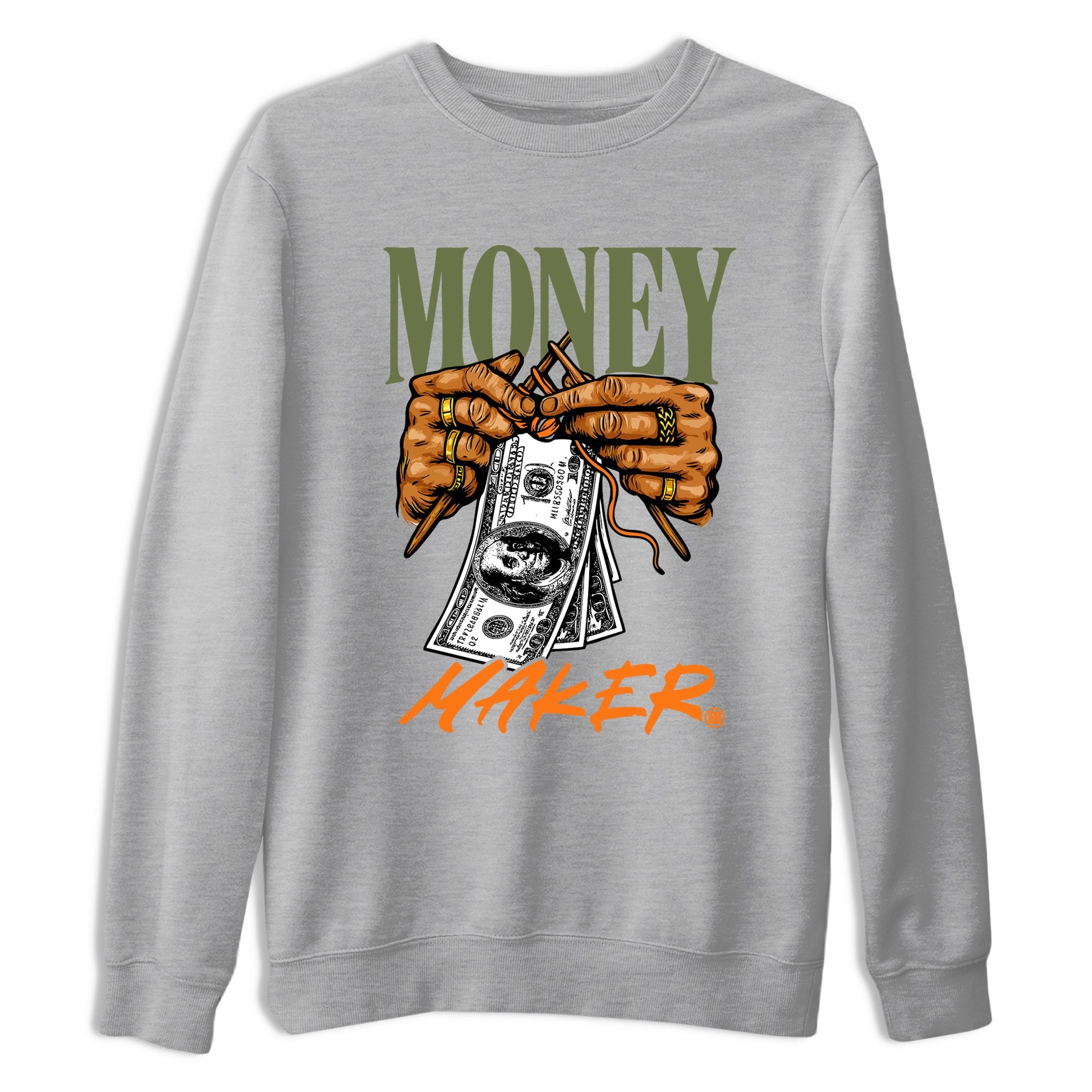 Sneaker match tees – Sneaker Tees To Match Undefeated inspired colorways Air Jordan 4 OG Olive Shoes – Money Maker Tee Heather Grey 2
