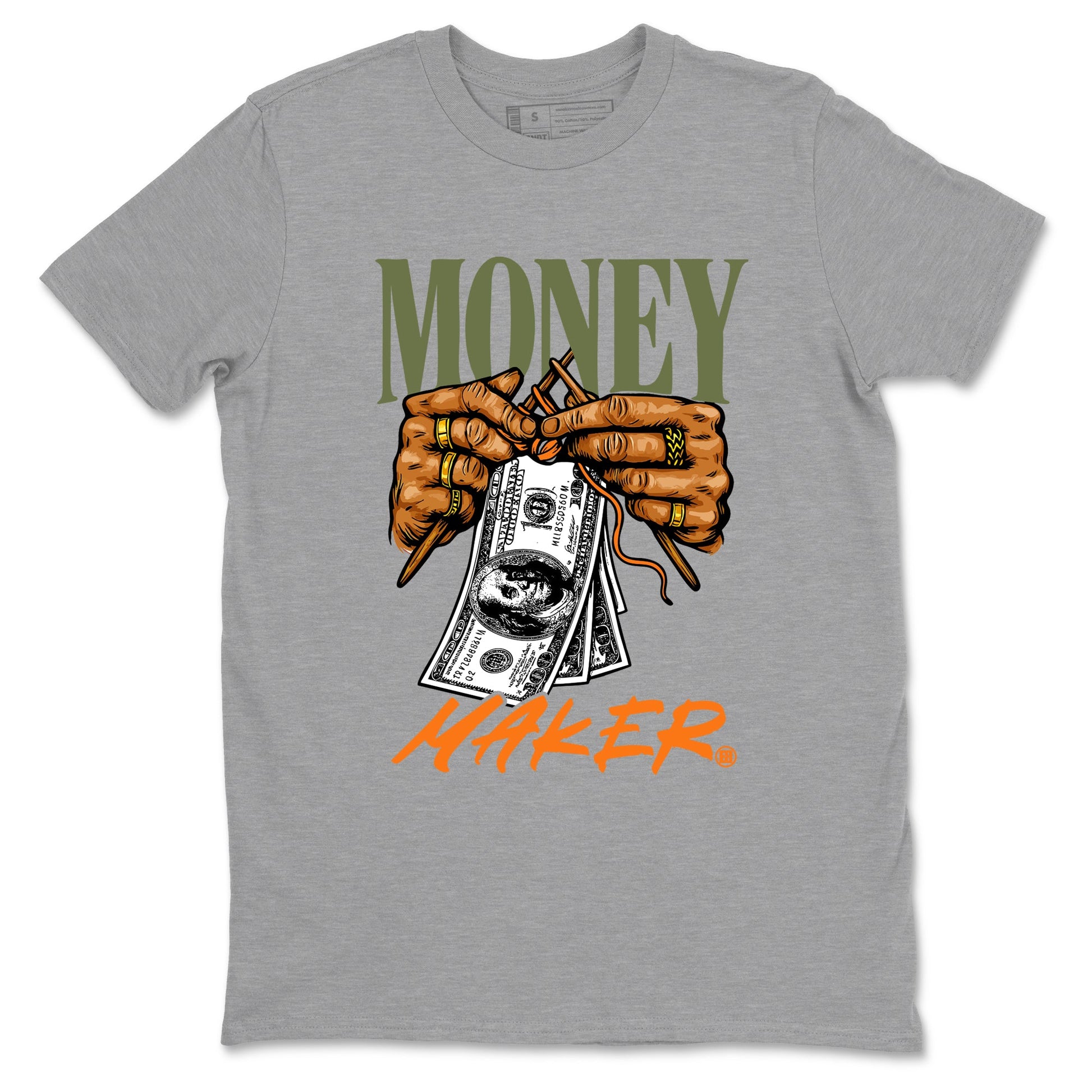 Sneaker match tees – Sneaker Tees To Match Undefeated inspired colorways Air Jordan 4 OG Olive Shoes – Money Maker Tee Heather Grey 2