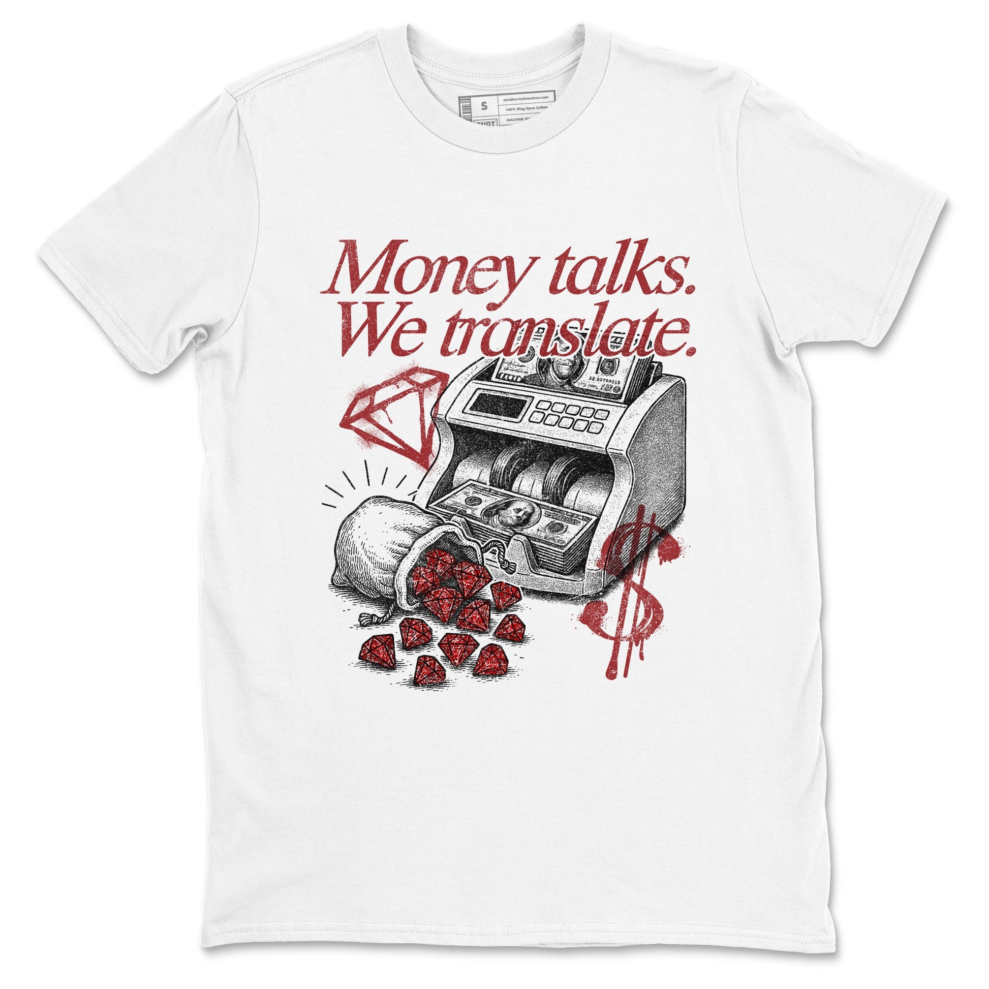 Sneaker match tees – Sneaker Tees To Match Air Foamposite Cough Drop Shoes – Money Talks We Translate Tee White 2