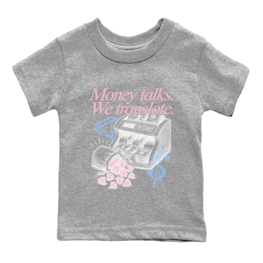 Sneaker match tees – Sneaker Tees To Match Air Jordan 5 35th Anniversary Shoes – Money Talks We Translate Kids T-Shirt Heather Grey 2