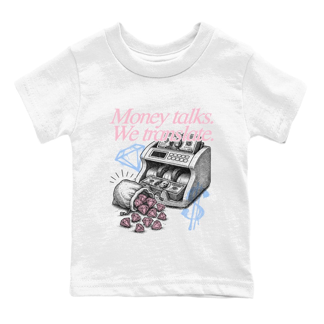 Sneaker match tees – Sneaker Tees To Match Air Jordan 5 35th Anniversary Shoes – Money Talks We Translate Kids T-Shirt White 2
