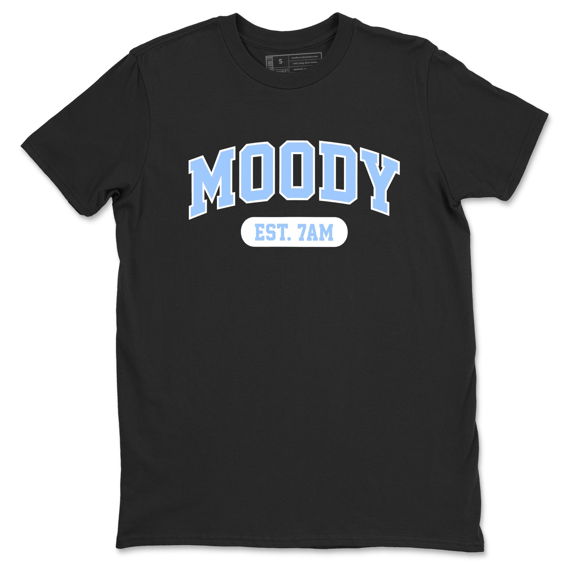 Moody sneaker match t-shirt styled to complete your fit with the Air Jordan 4 Aluminum sneakers, shown in Black 2.
