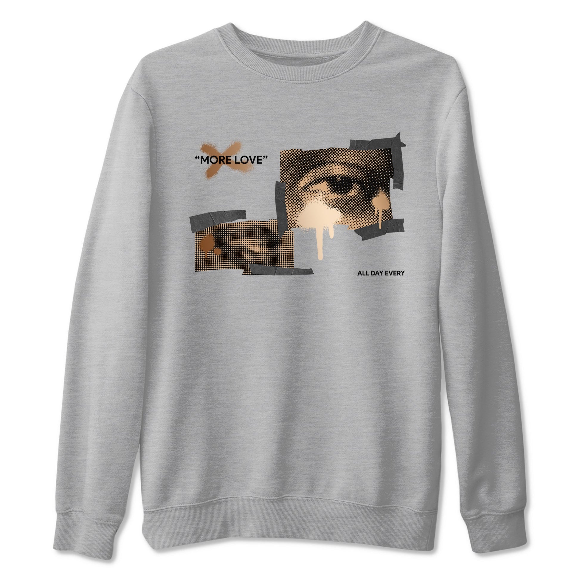 Foams One Metallic Copper shirts to match jordans More Love sneaker match tees Air Foamposite One Metallic Copper match shoes to clothes SNRT Sneaker Tees unisex cotton Heather Grey 2 shirts