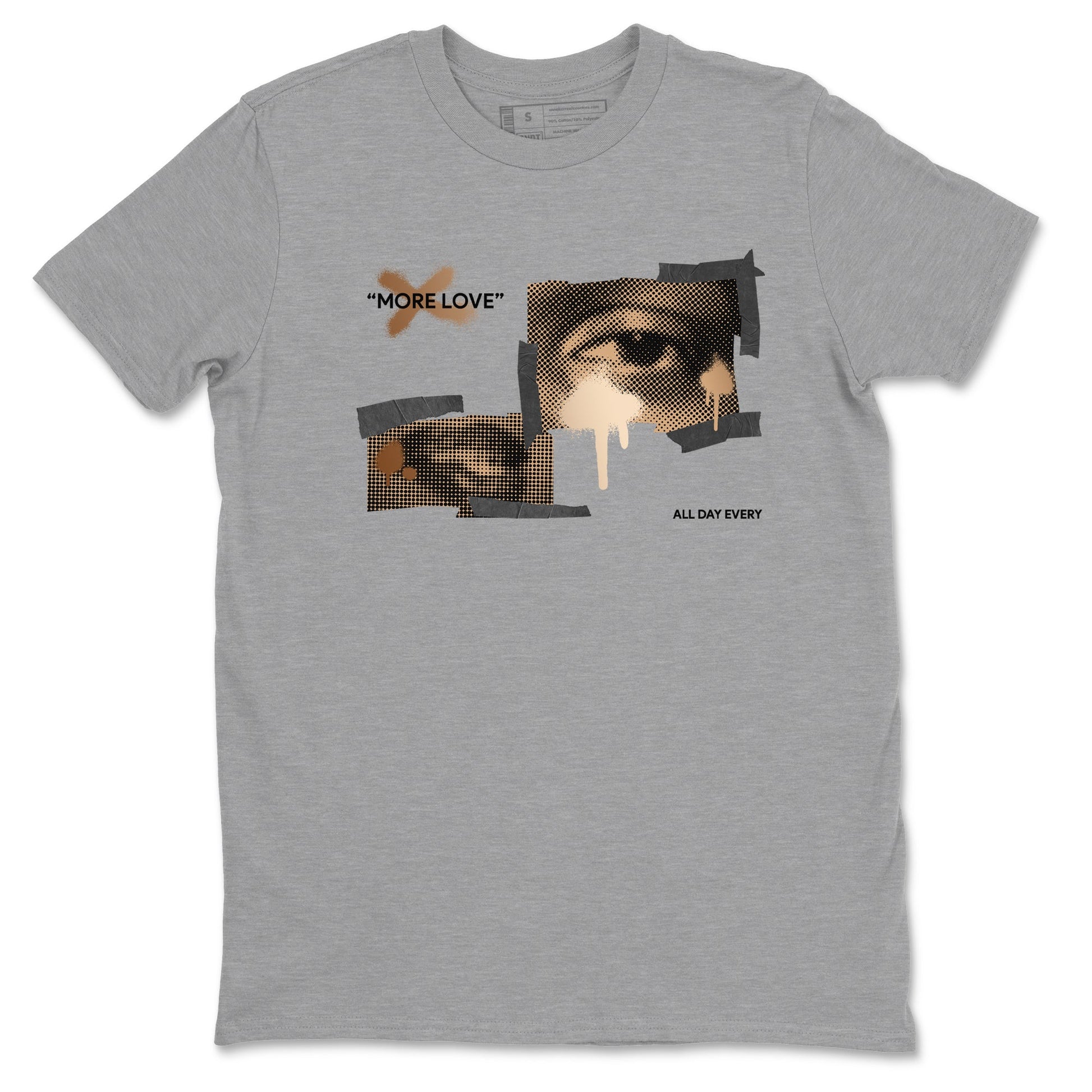 Foams One Metallic Copper shirts to match jordans More Love sneaker match tees Air Foamposite One Metallic Copper match shoes to clothes SNRT Sneaker Tees unisex cotton Heather Grey 2 shirts