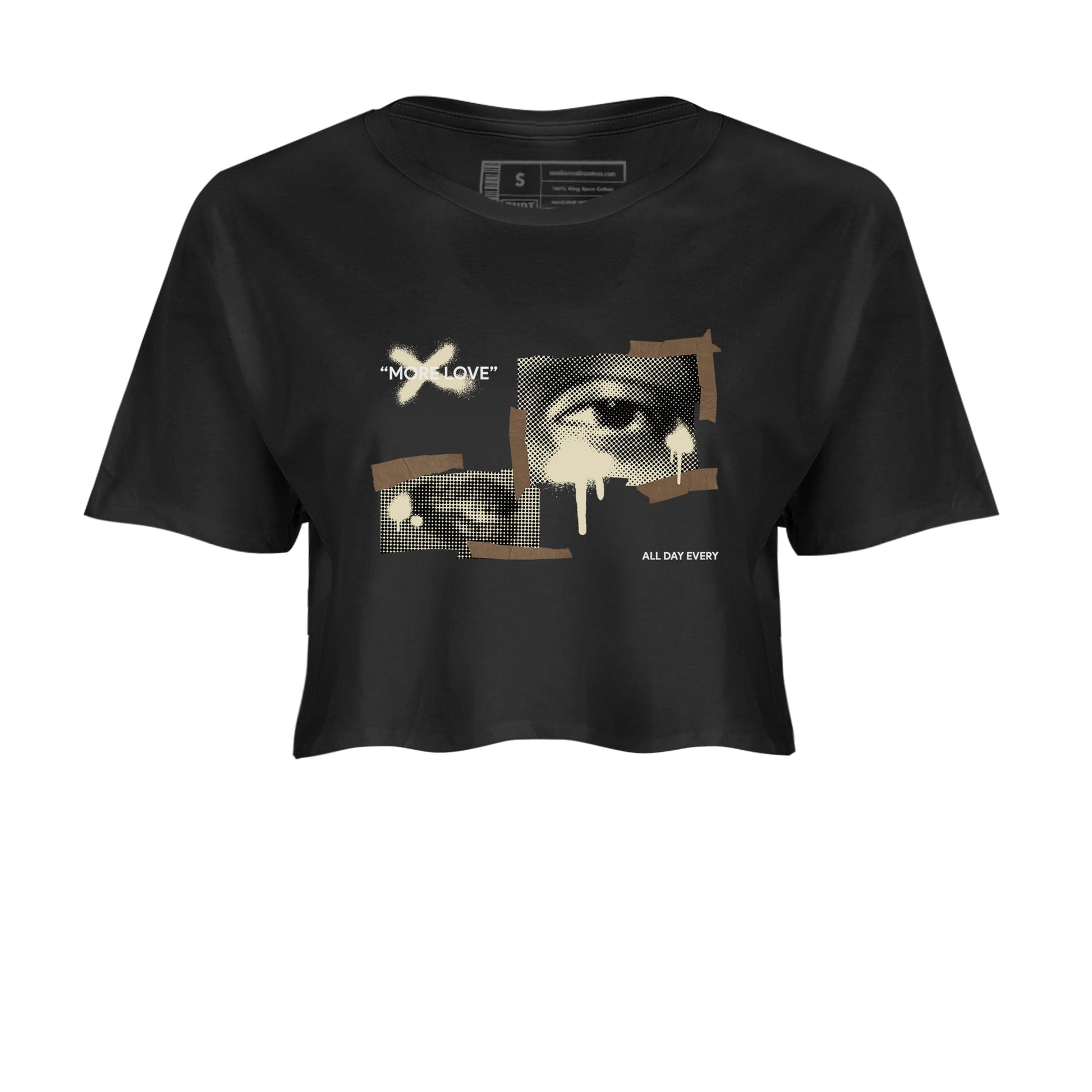 1s Low OG Mocha shirts to match jordans More Love sneaker match tees Air Jordan 1 Mocha match shoes to clothes SNRT Sneaker Tees unisex cotton Black 2 crop tee