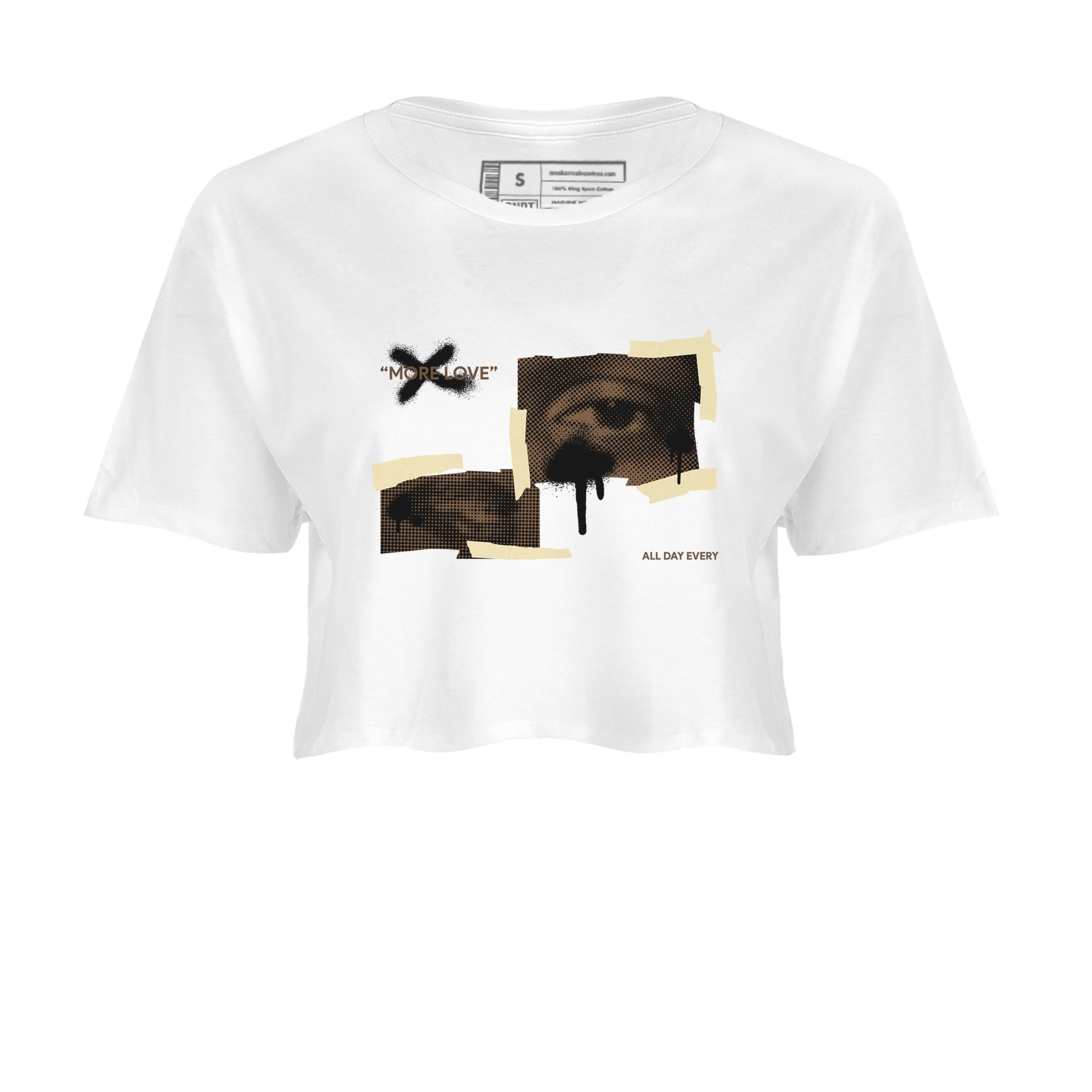 1s Low OG Mocha shirts to match jordans More Love sneaker match tees Air Jordan 1 Mocha match shoes to clothes SNRT Sneaker Tees unisex cotton White 2 crop tee