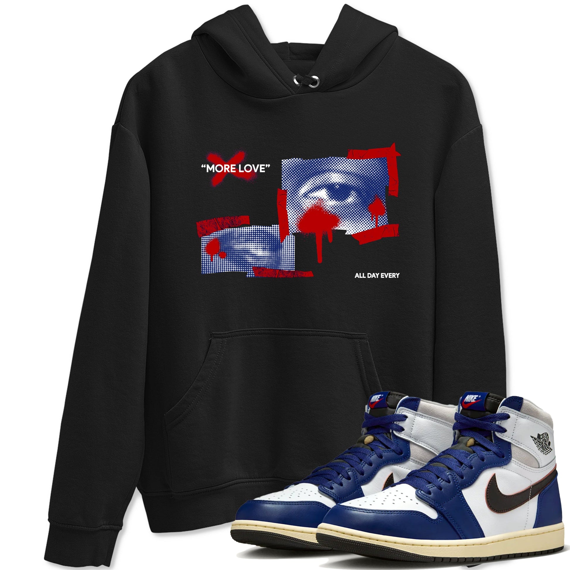 1s Rare Air shirts to match jordans More Love sneaker match tees Air Jordan 1 High OG Rare Air Deep Royal Blue match shoes to clothes SNRT Sneaker Tees unisex cotton Black 1 shirts