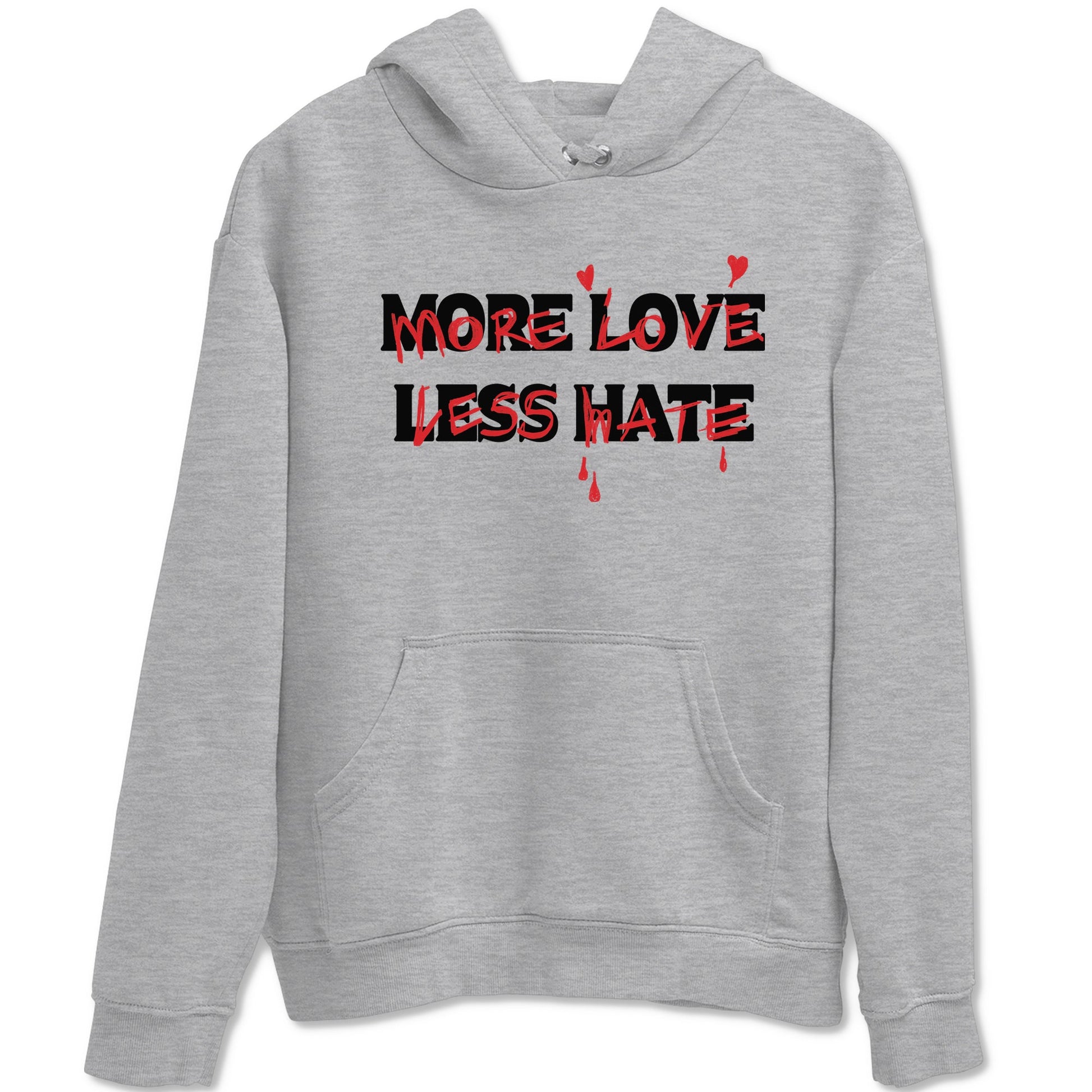 1s Black Toe Reimagined shirts to match jordans More Love Less Hate sneaker match tees Air Jordan 1 Black Toe Reimagined match shoes to clothes SNRT Sneaker Tees unisex cotton Heather Grey 2 shirts