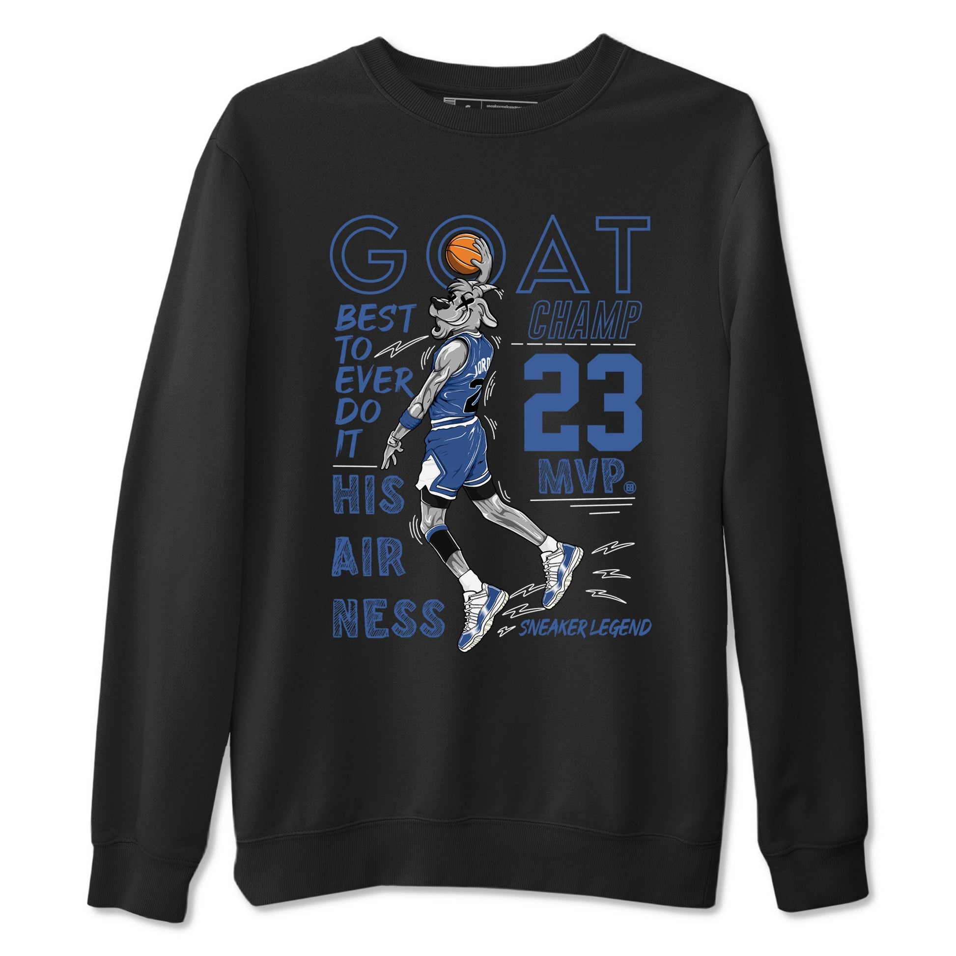 11s Diffused Blue shirts to match jordans MVP Goat sneaker match tees Air Jordan 11 Diffused Blue SNRT Sneaker Tees streetwear brand Black 2 unisex cotton tee