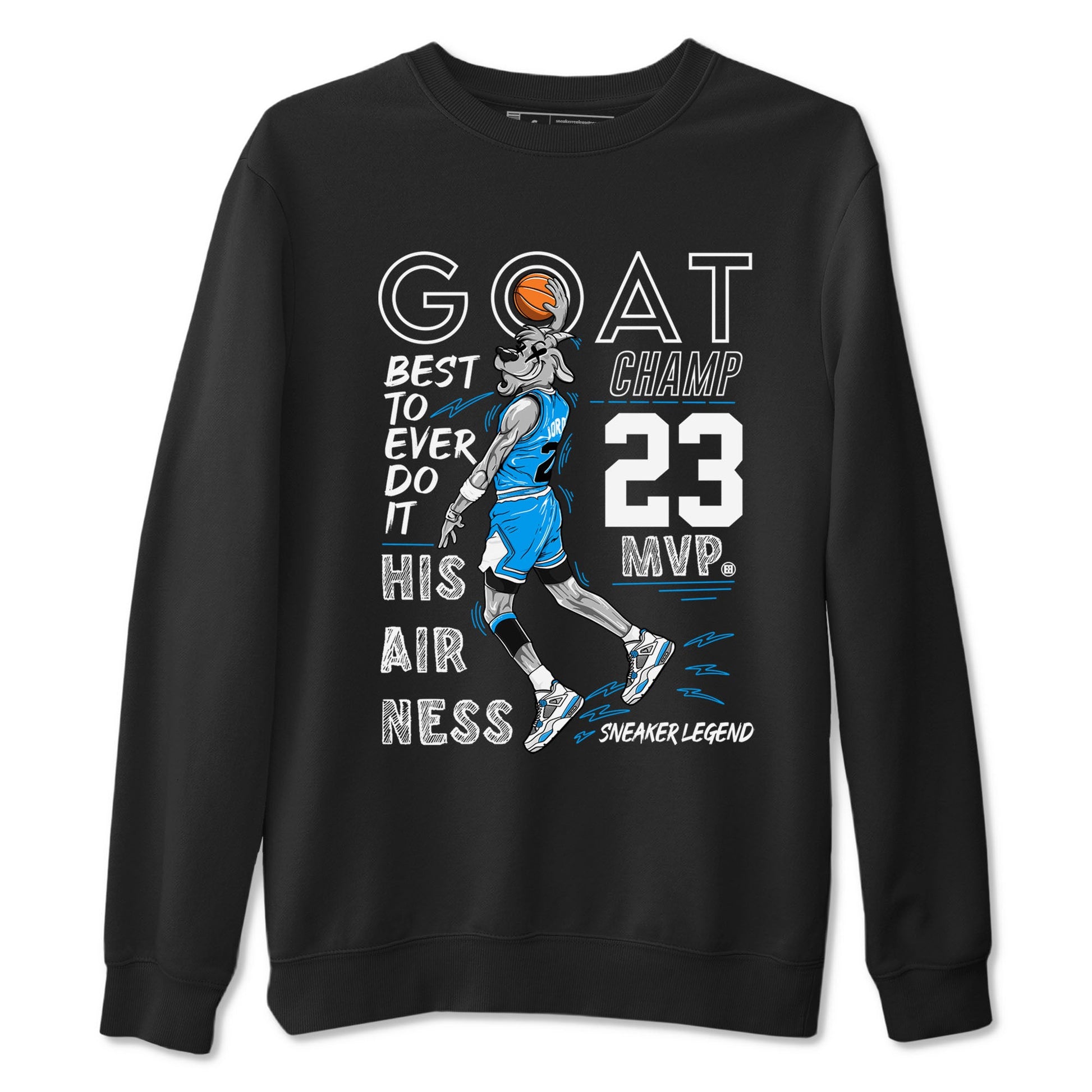 4s Military Blue shirt to match jordans MVP Goat sneaker tees Air Jordan 4 Retro Military Blue Streetwear Brand SNRT Sneaker Release Tees unisex cotton Black 2 crew neck shirt