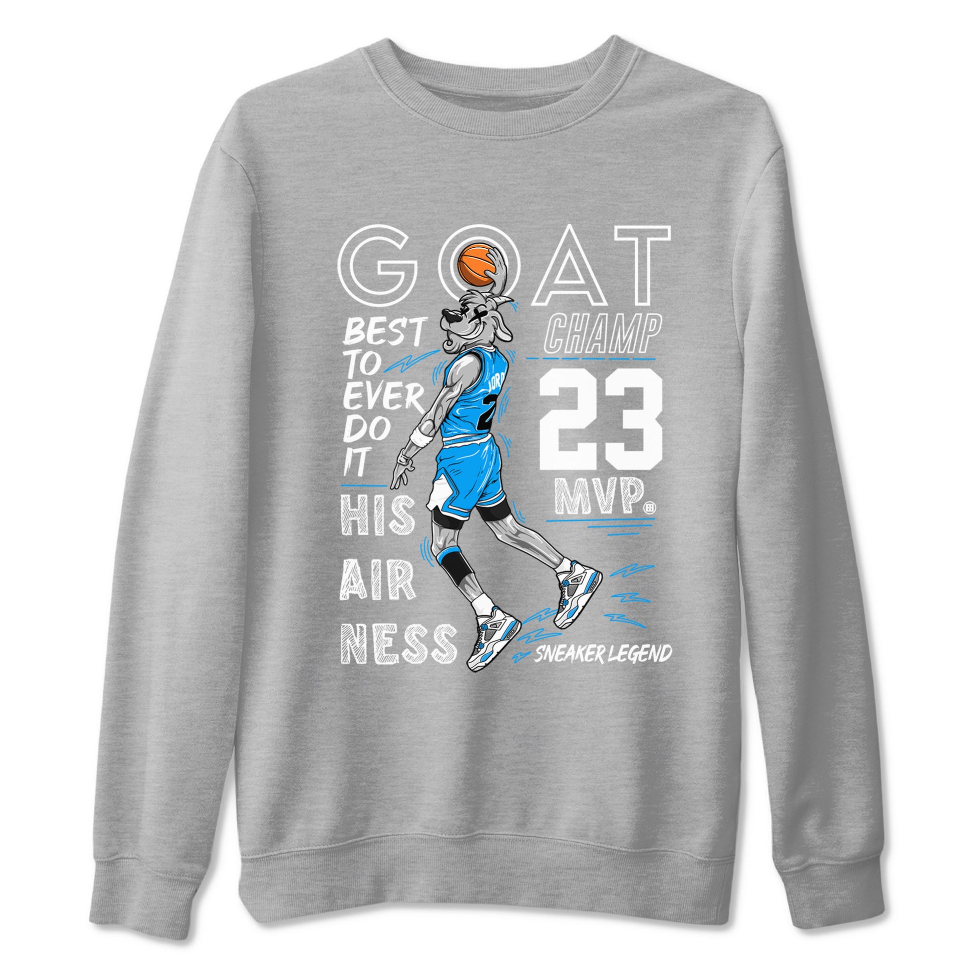 4s Military Blue shirt to match jordans MVP Goat sneaker tees Air Jordan 4 Retro Military Blue Streetwear Brand SNRT Sneaker Release Tees unisex cotton Heather Grey 2 crew neck shirt