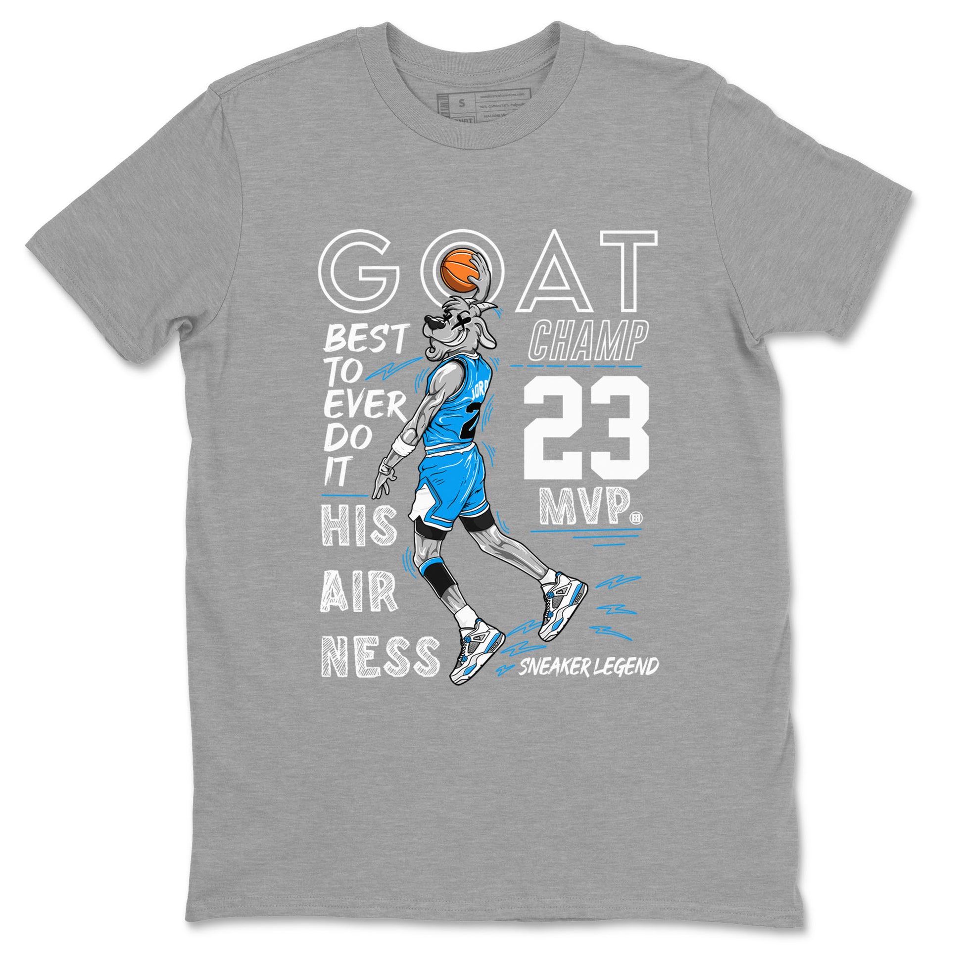 4s Military Blue shirt to match jordans MVP Goat sneaker tees Air Jordan 4 Retro Military Blue Streetwear Brand SNRT Sneaker Release Tees unisex cotton Heather Grey 2 crew neck shirt