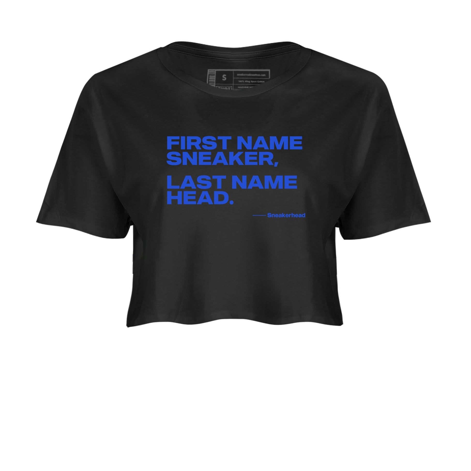 Yeezy Slide Azure shirts to match jordans My Name Is Sneakerhead sneaker match tees Yeezy Slide Azure SNRT Sneaker Tees streetwear brand Black 2 crop tee