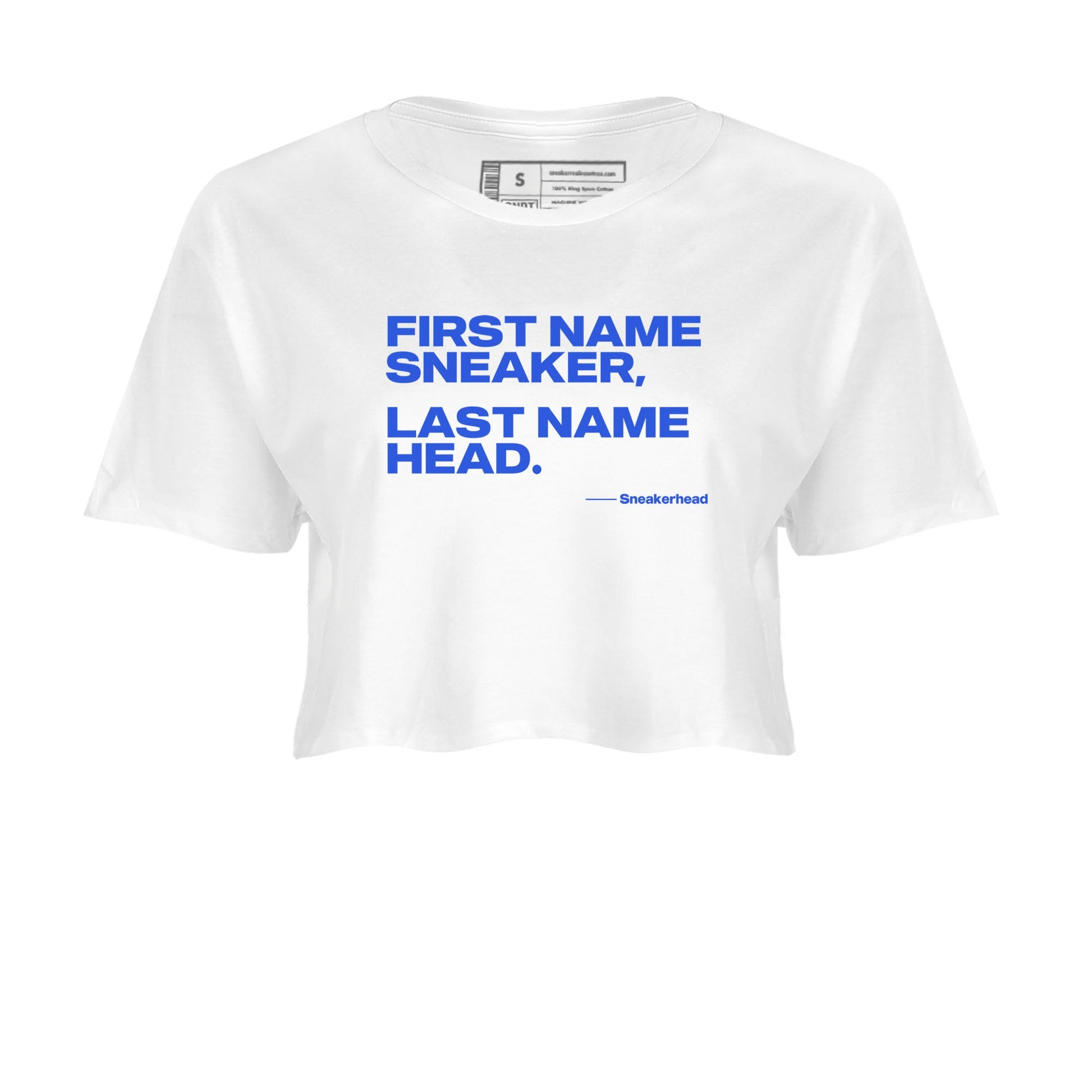 Yeezy Slide Azure shirts to match jordans My Name Is Sneakerhead sneaker match tees Yeezy Slide Azure SNRT Sneaker Tees streetwear brand White 2 crop tee