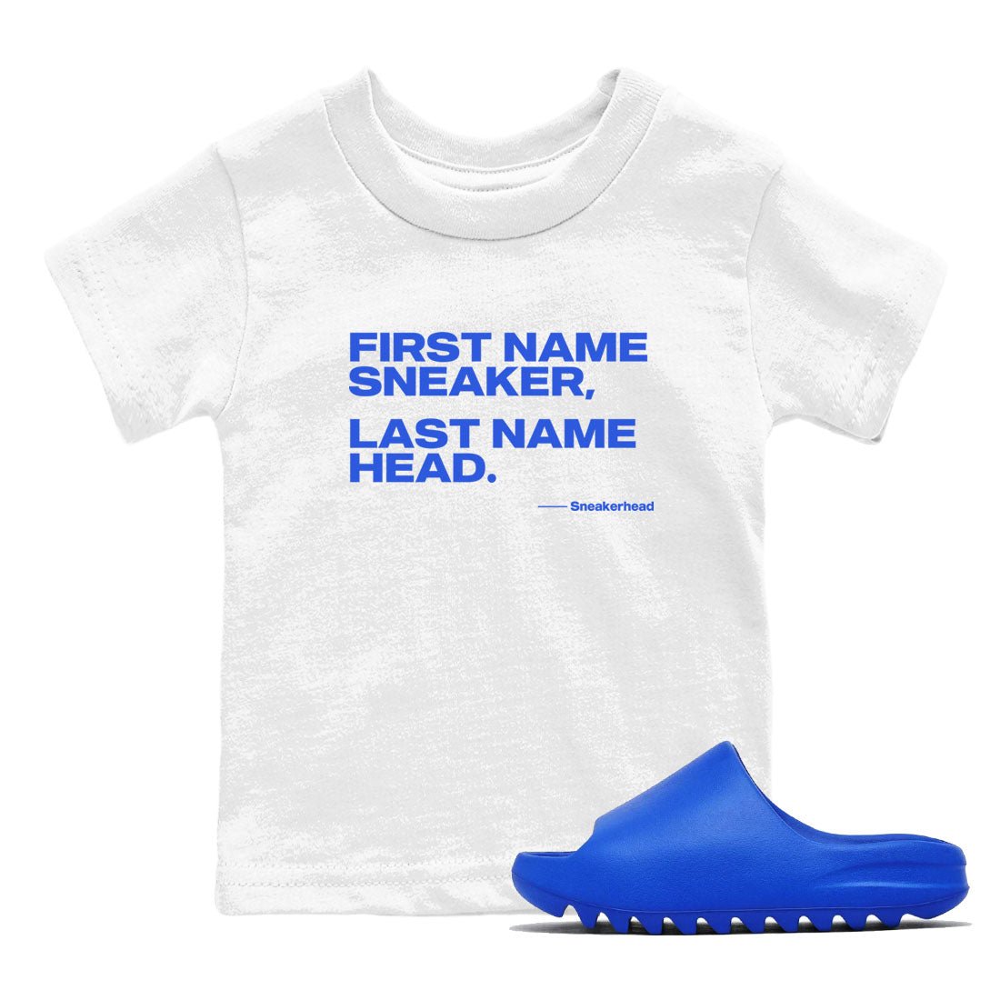 Yeezy Slide Azure shirts to match jordans My Name Is Sneakerhead sneaker match tees Yeezy Slide Azure SNRT Sneaker Tees streetwear brand Baby and Youth White 1 cotton tee